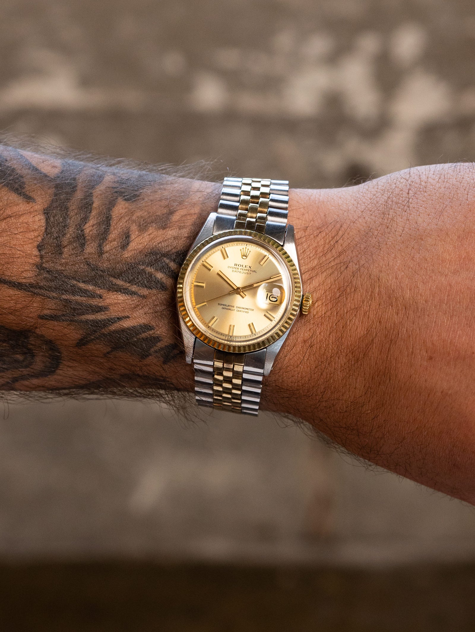 Rolex Datejust Ref. 1601/3 - Sunburst Champagne 'Wide Boy' Dial Unpolished