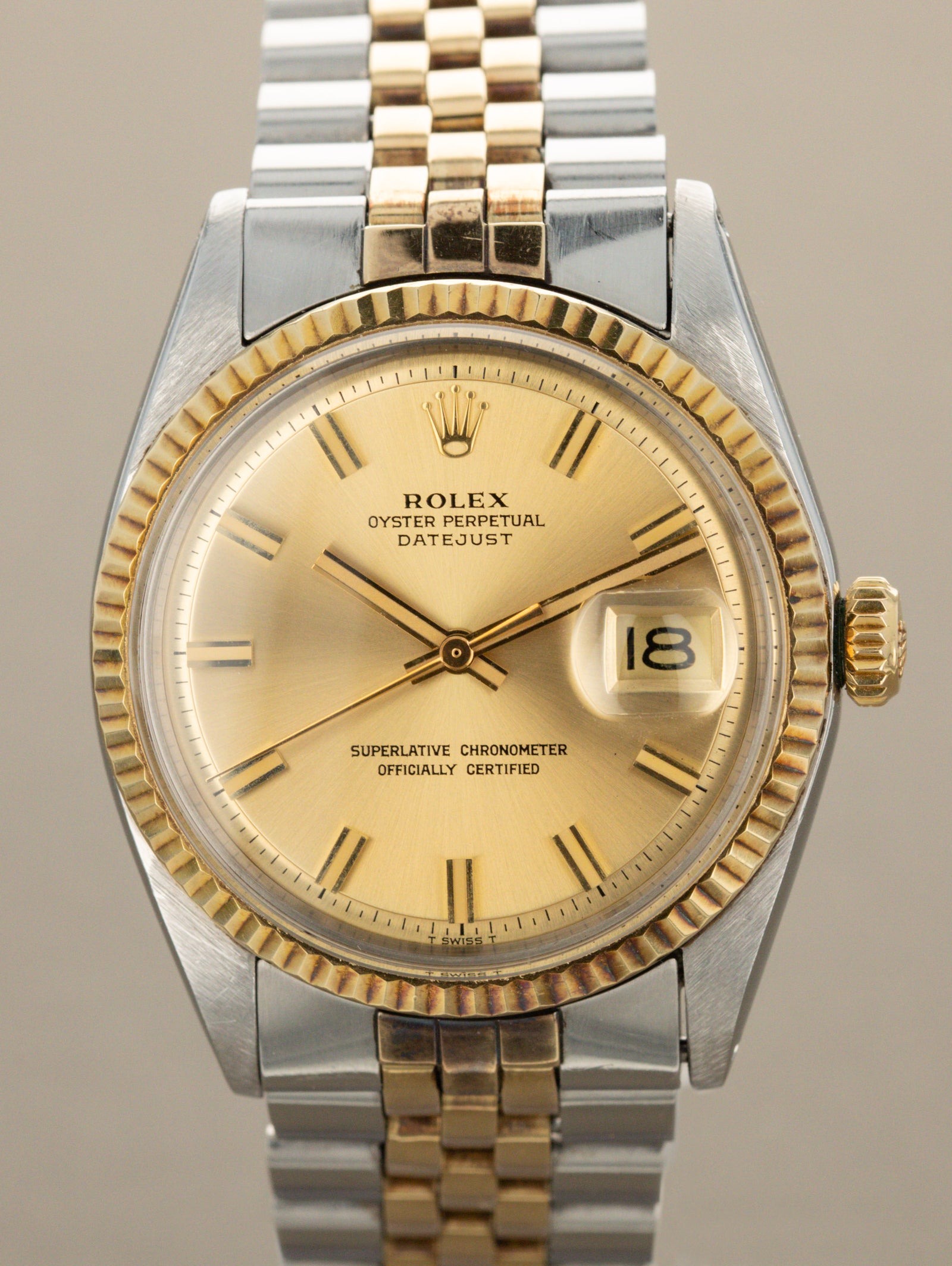 Rolex Datejust Ref. 1601/3 - Sunburst Champagne 'Wide Boy' Dial Unpolished