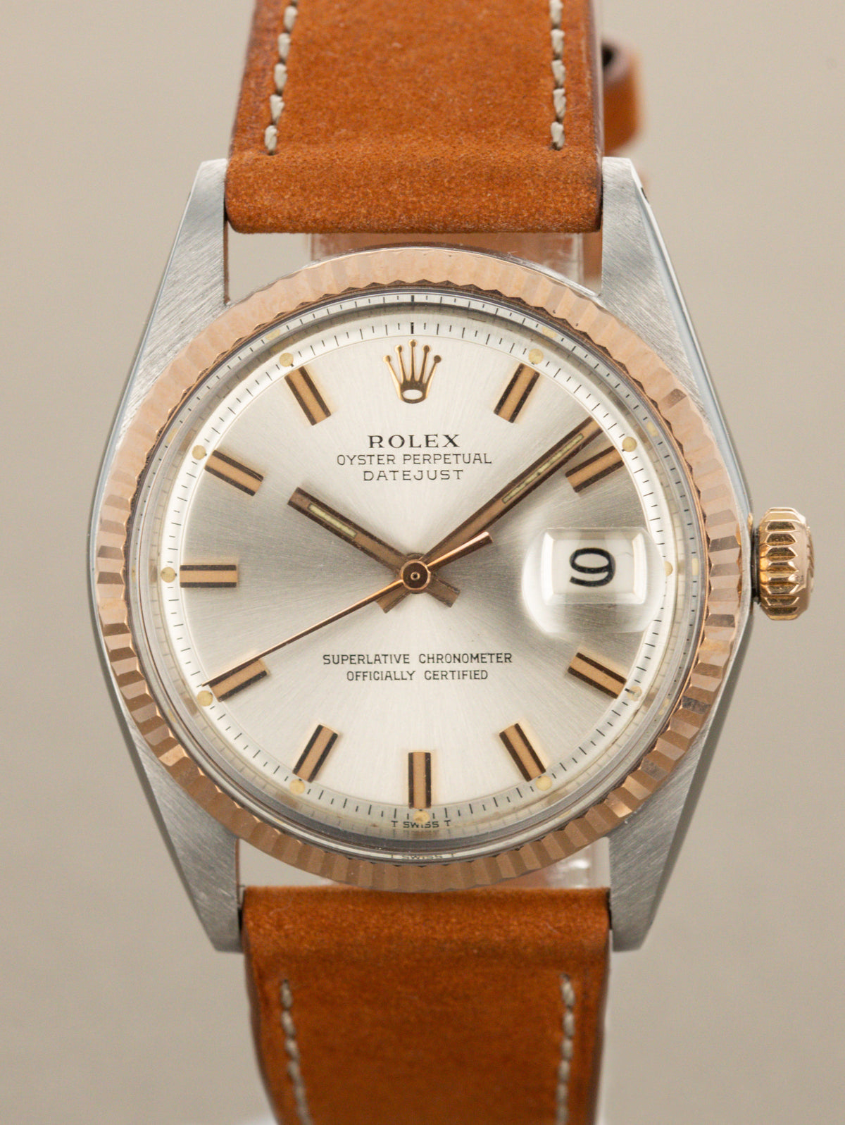 Rolex Datejust Ref. 1601 Two-Tone Rose Gold  - Sunburst Silver Dial