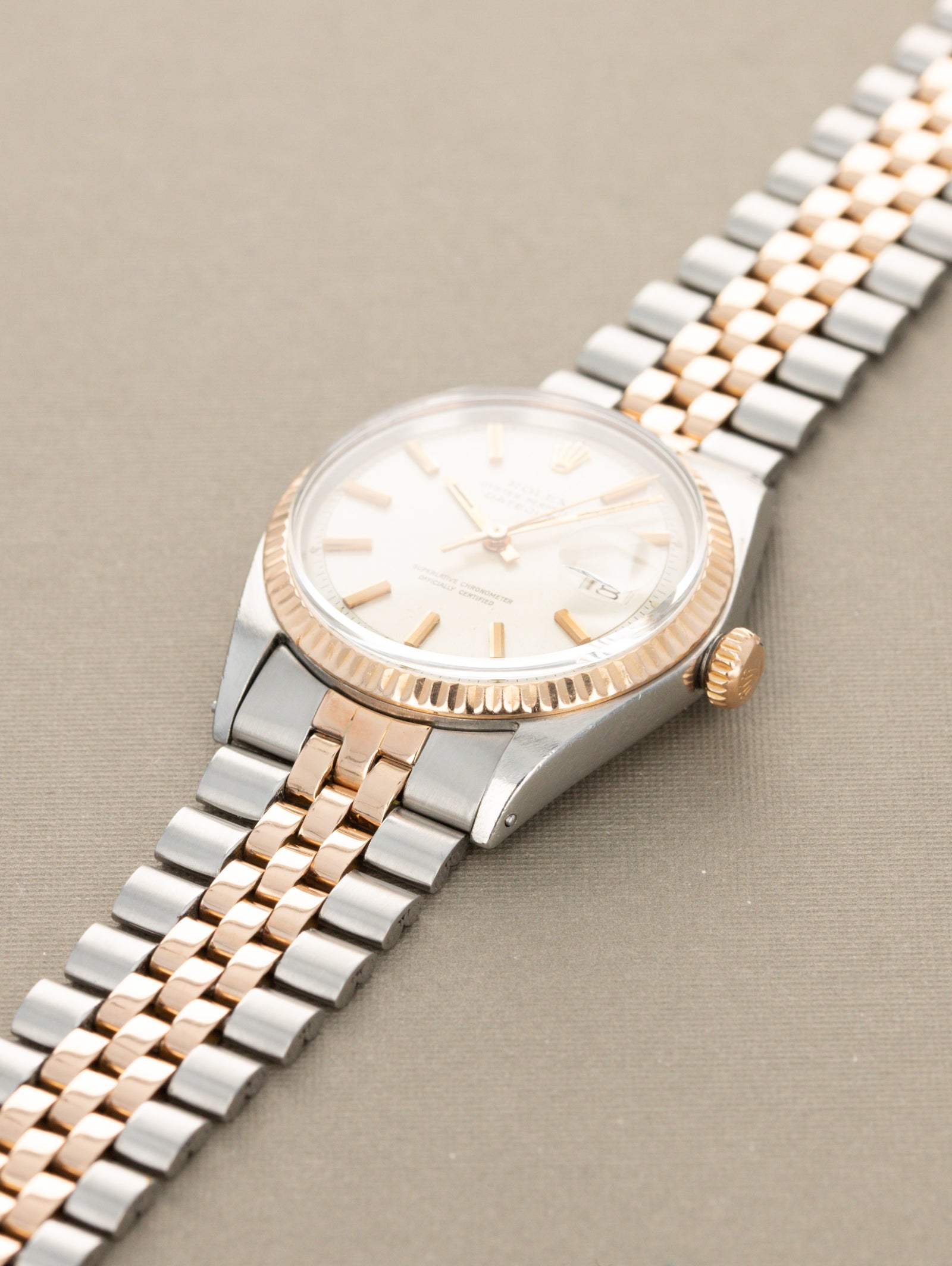 Rolex Datejust Ref. 1601 Two-Tone Rose Gold  - Sunburst Silver Dial w/ Papers