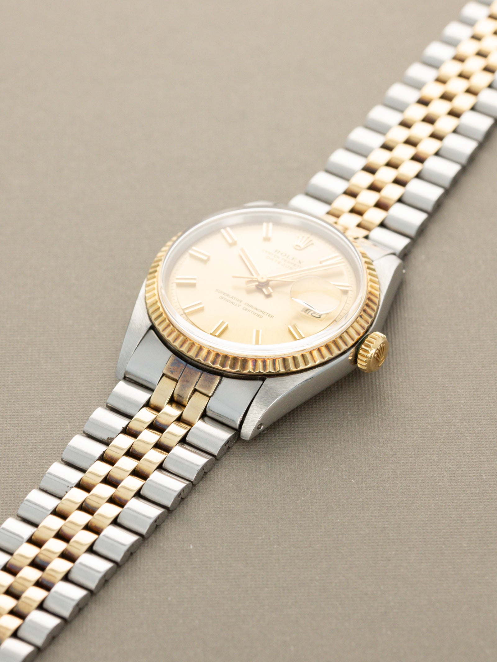 Rolex Datejust Ref. 1601/3 - Sunburst Champagne 'Wide Boy' Dial Unpolished