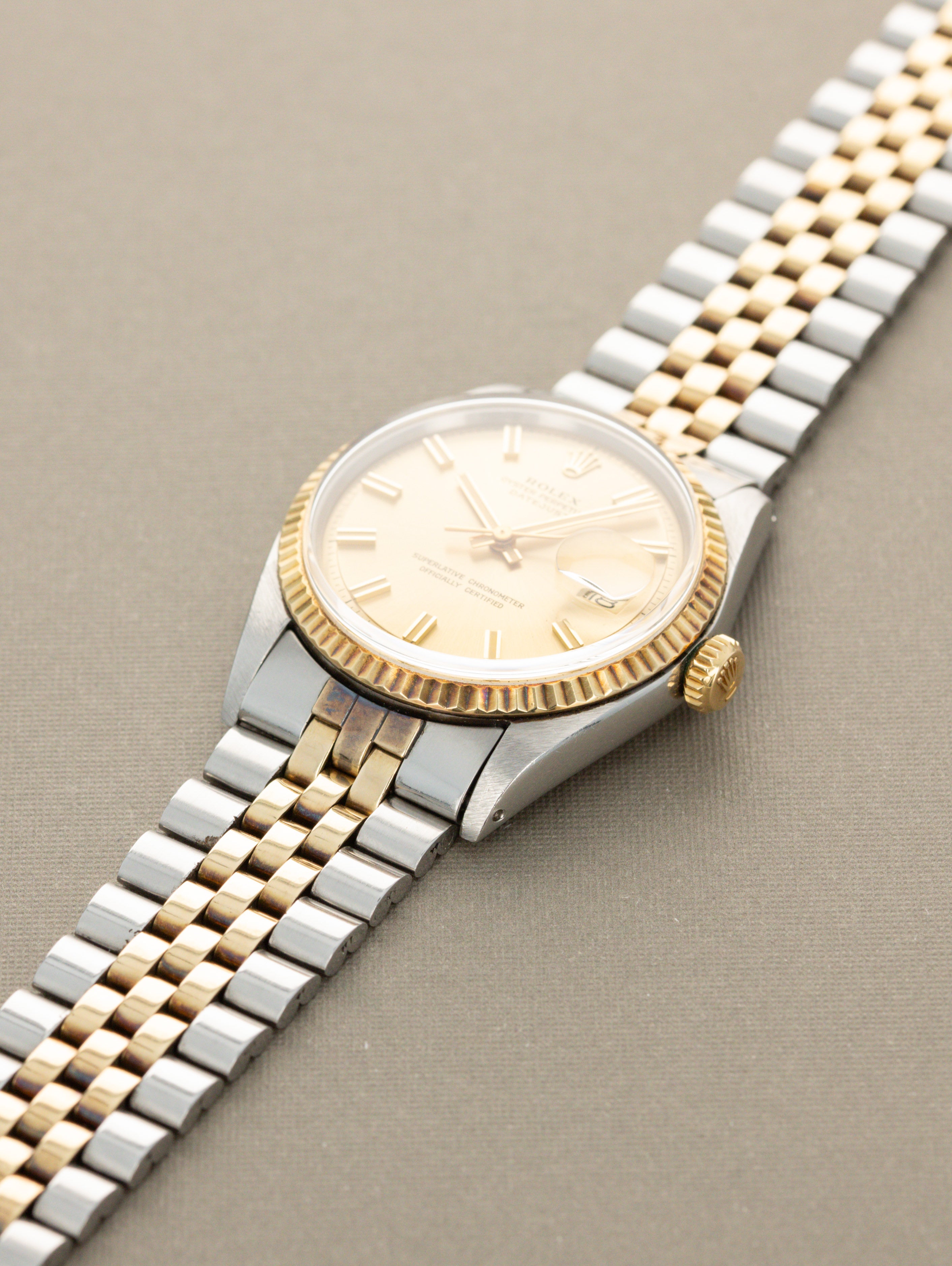 Rolex Datejust Ref. 1601/3 - Sunburst Champagne 'Wide Boy' Dial Unpolished