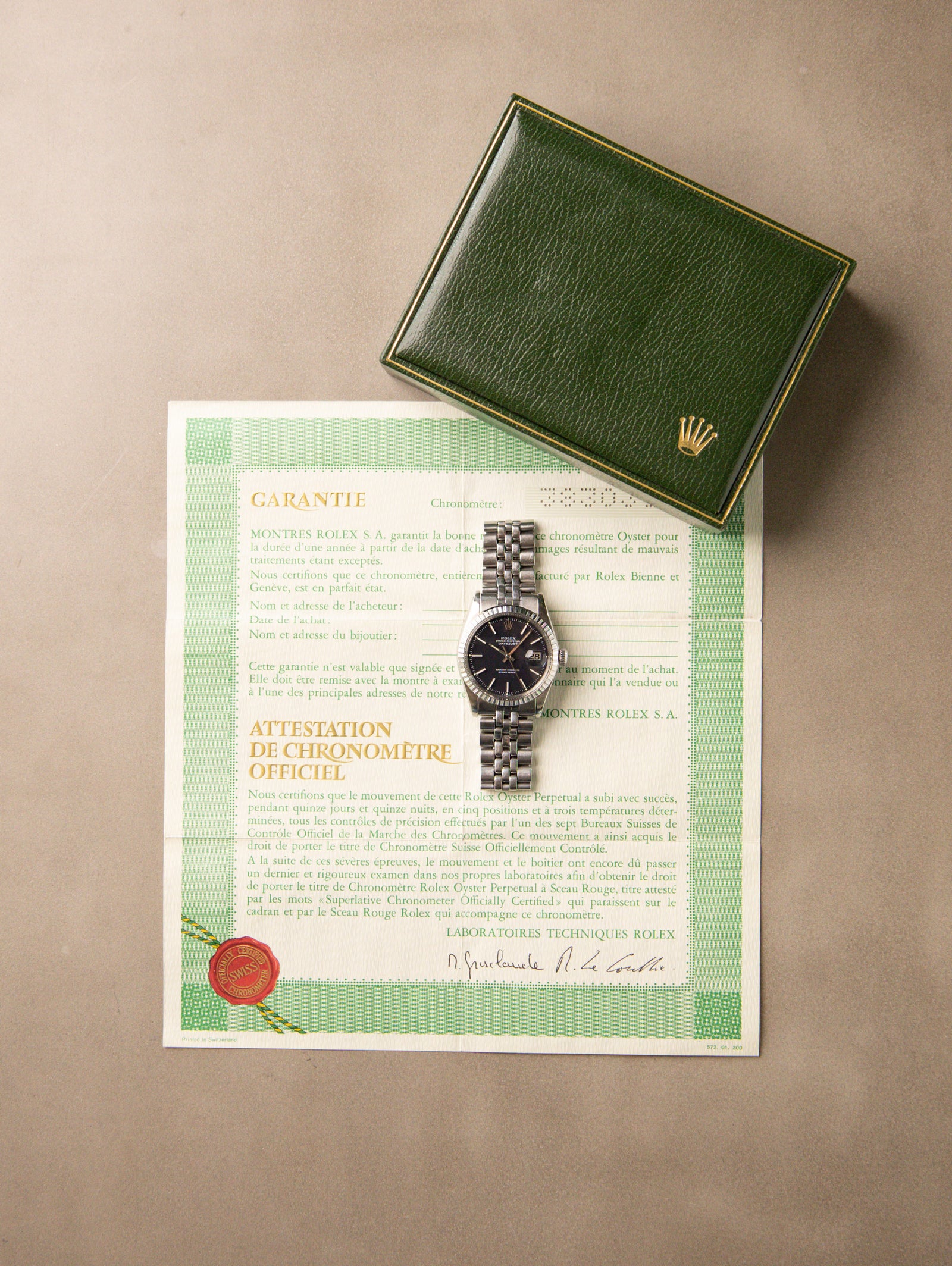 Rolex Datejust Ref. 1603 - Black 'Confetti' Dial W/ Box & Papers