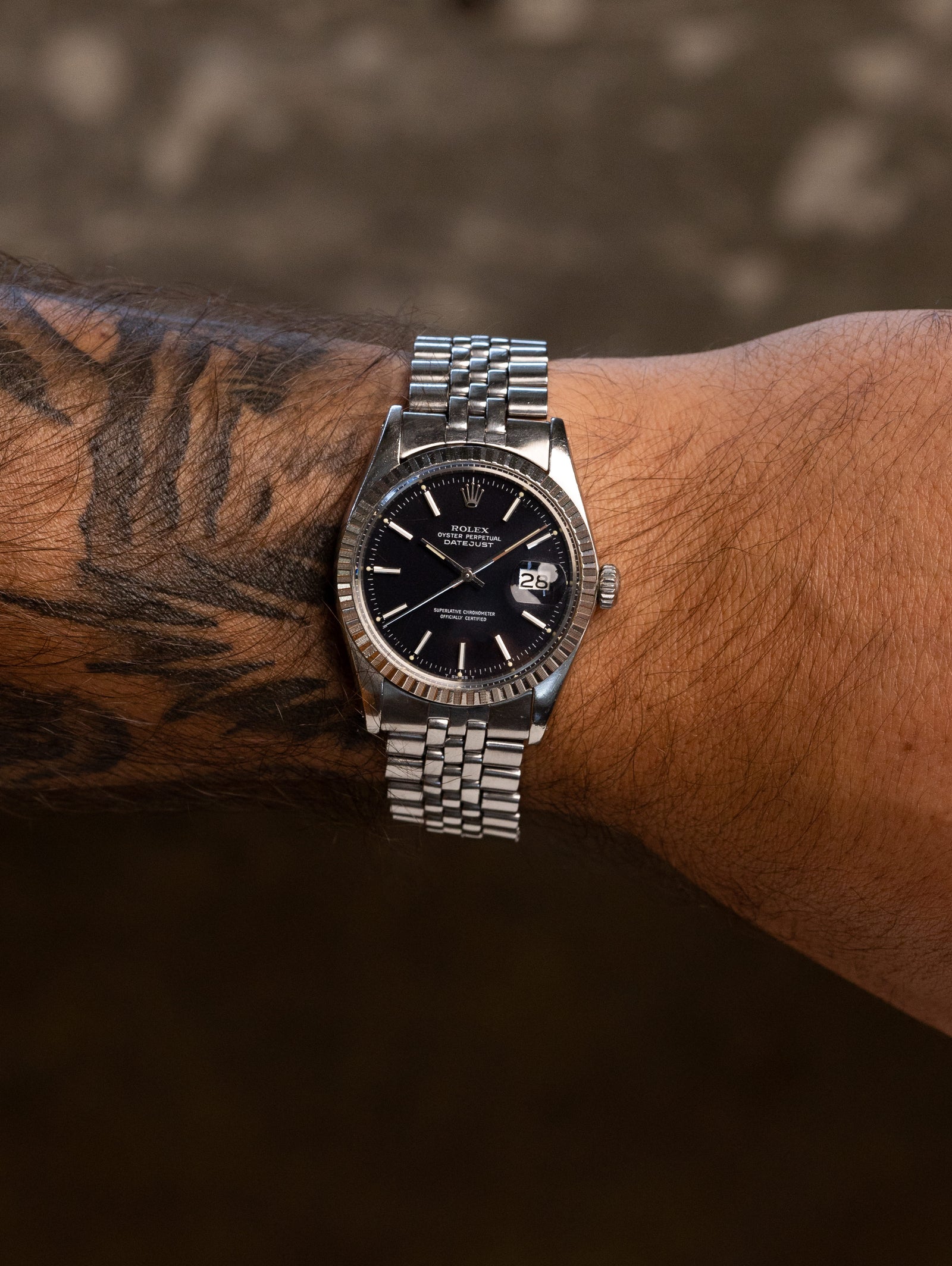 Rolex Datejust Ref. 1603 - Black 'Confetti' Dial W/ Box & Papers