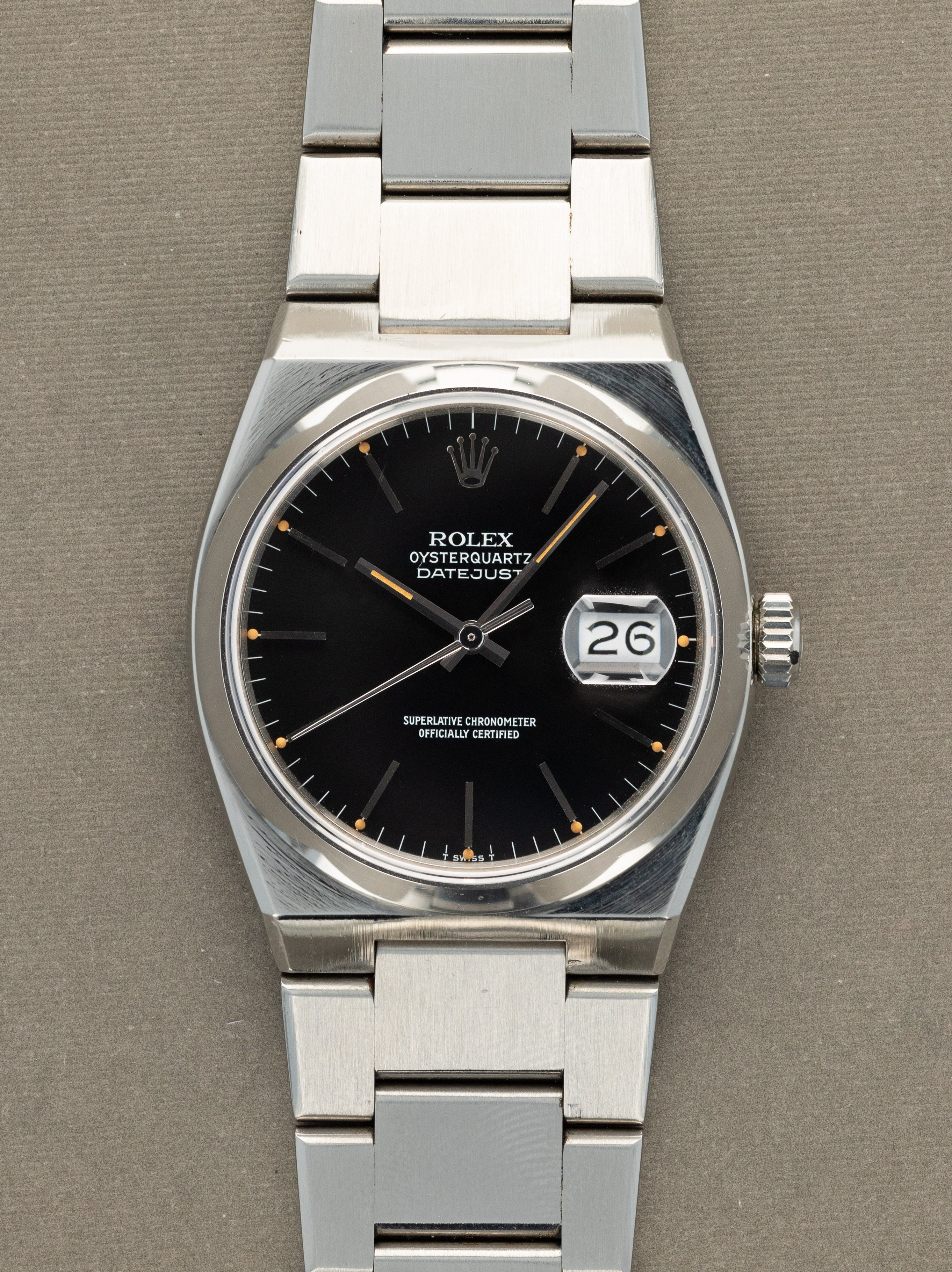 Rolex Oysterquartz Datejust Ref. 17000 - Sunburst Grey 'Pumpkin' Dial LNOS w/ Caseback Sticker