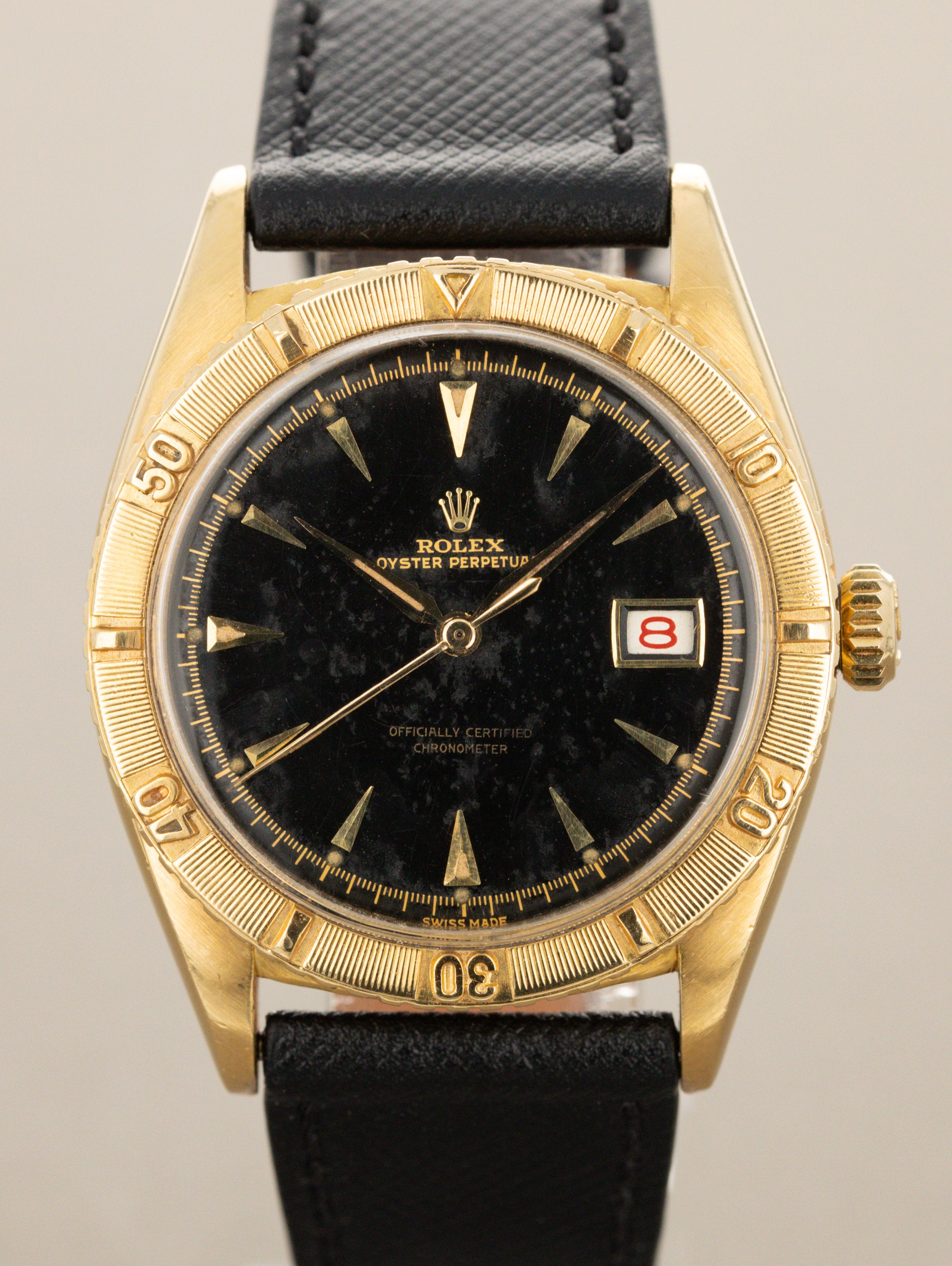 Rolex Turn-O-Graph Ref. 6309 'Thunderbird' - Black 'Gilt' Dial w/ 'Roulette' Date