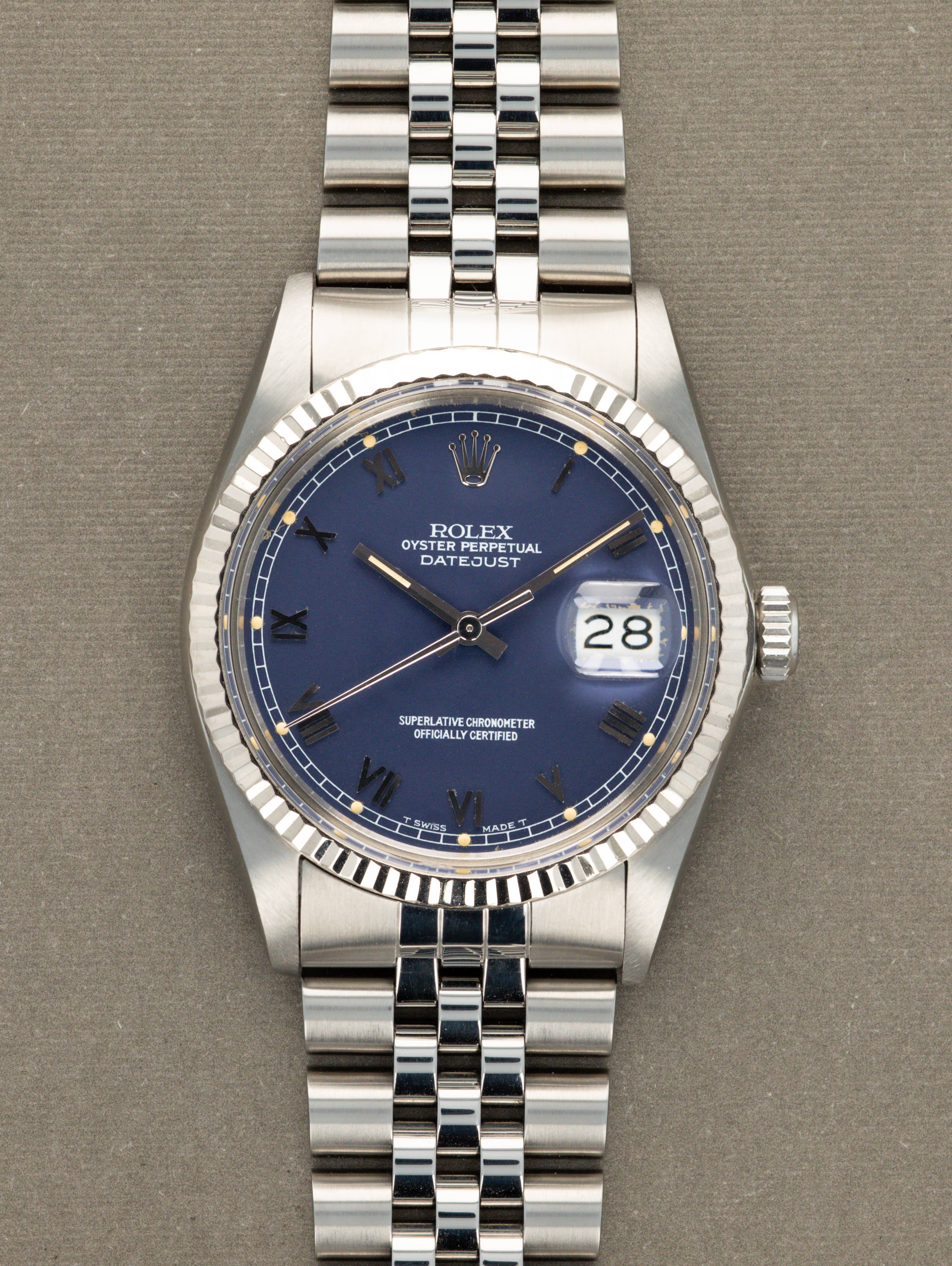 Rolex Datejust Ref. 16014 - Matte Blue 'Roman' Dial