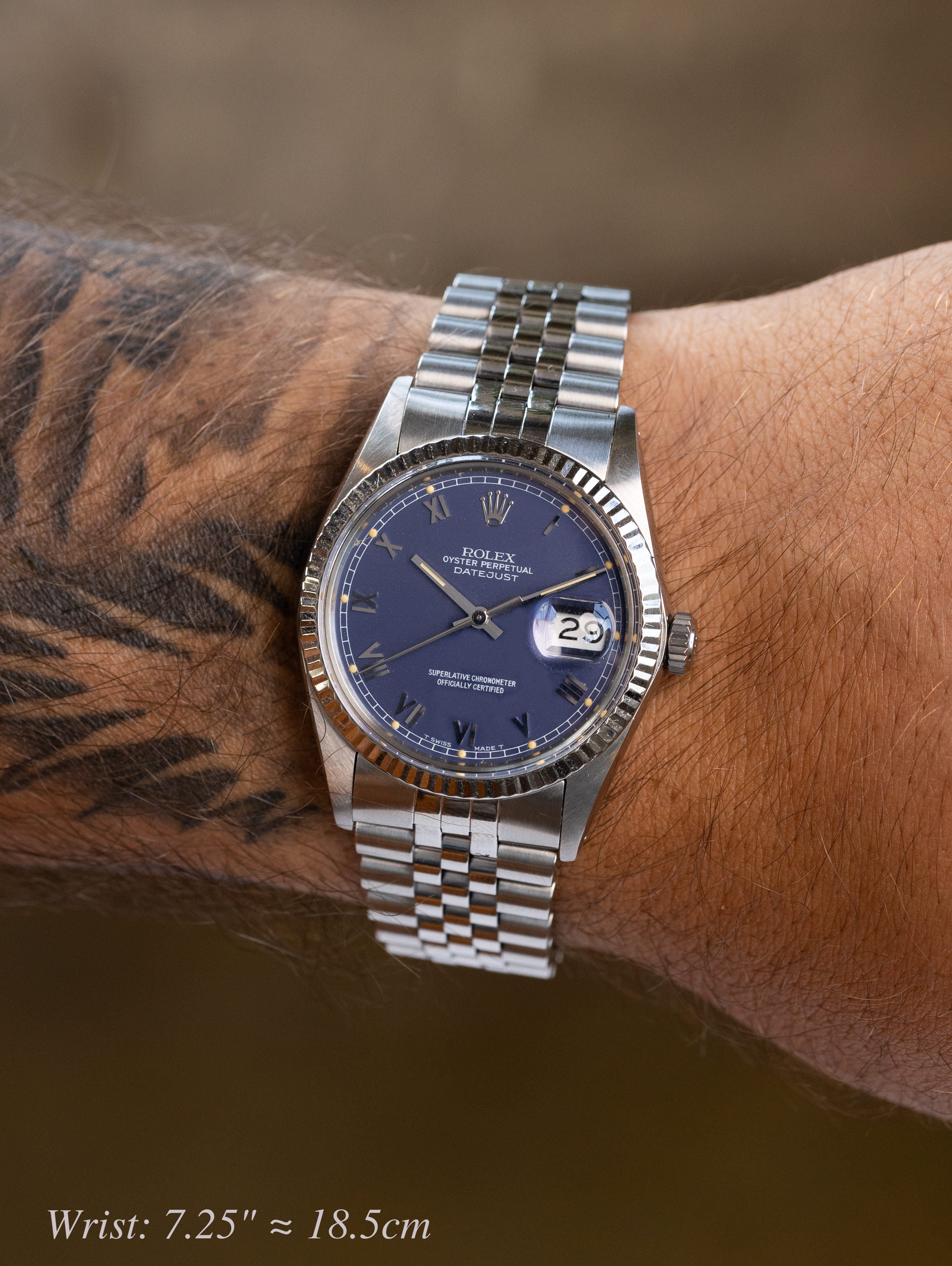 Rolex Datejust Ref. 16014 - Matte Blue 'Roman' Dial