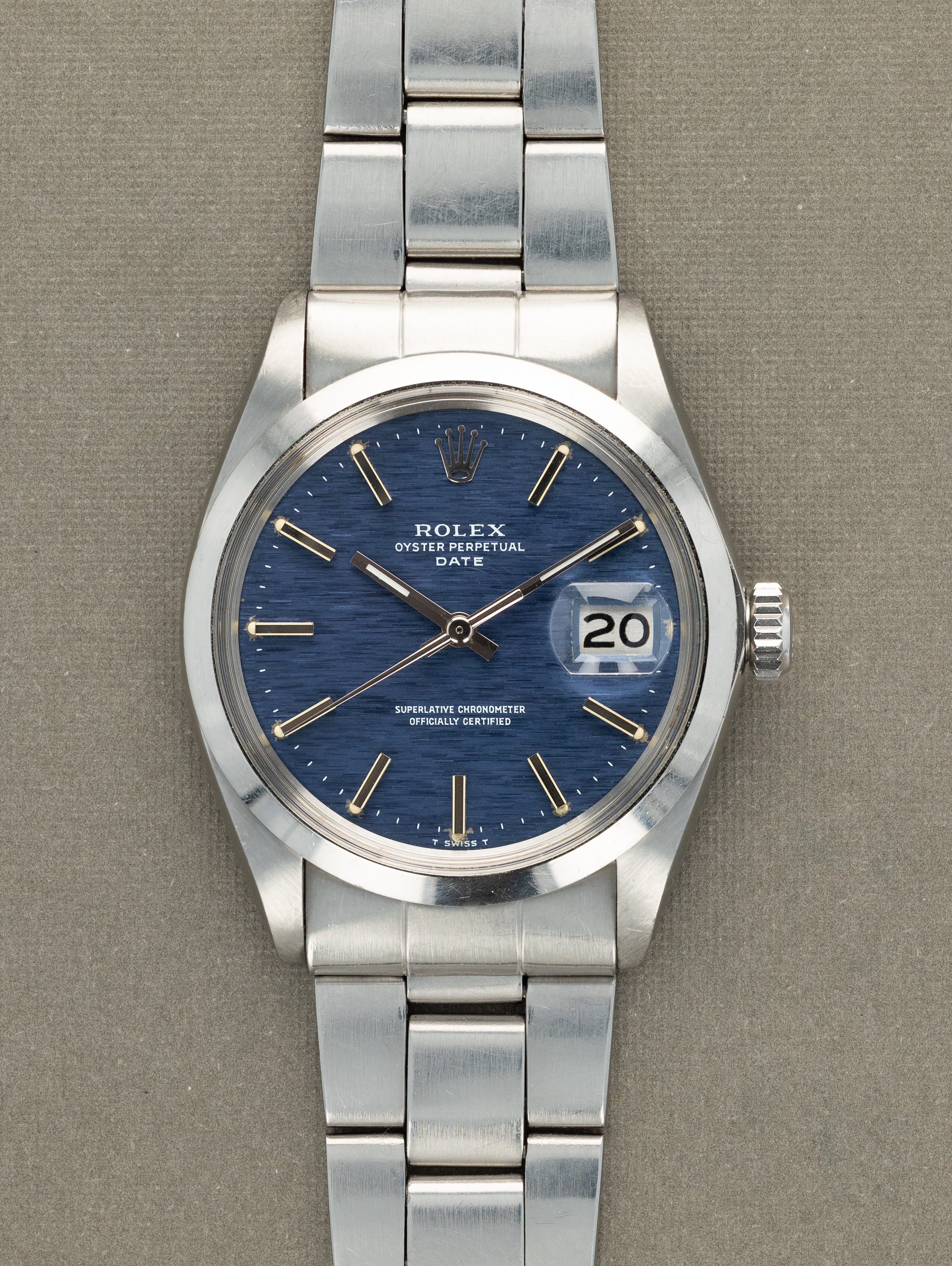 Rolex Oyster Perpetual Date Ref. 1500 - Blue 'Mosaic' Dial Unpolished