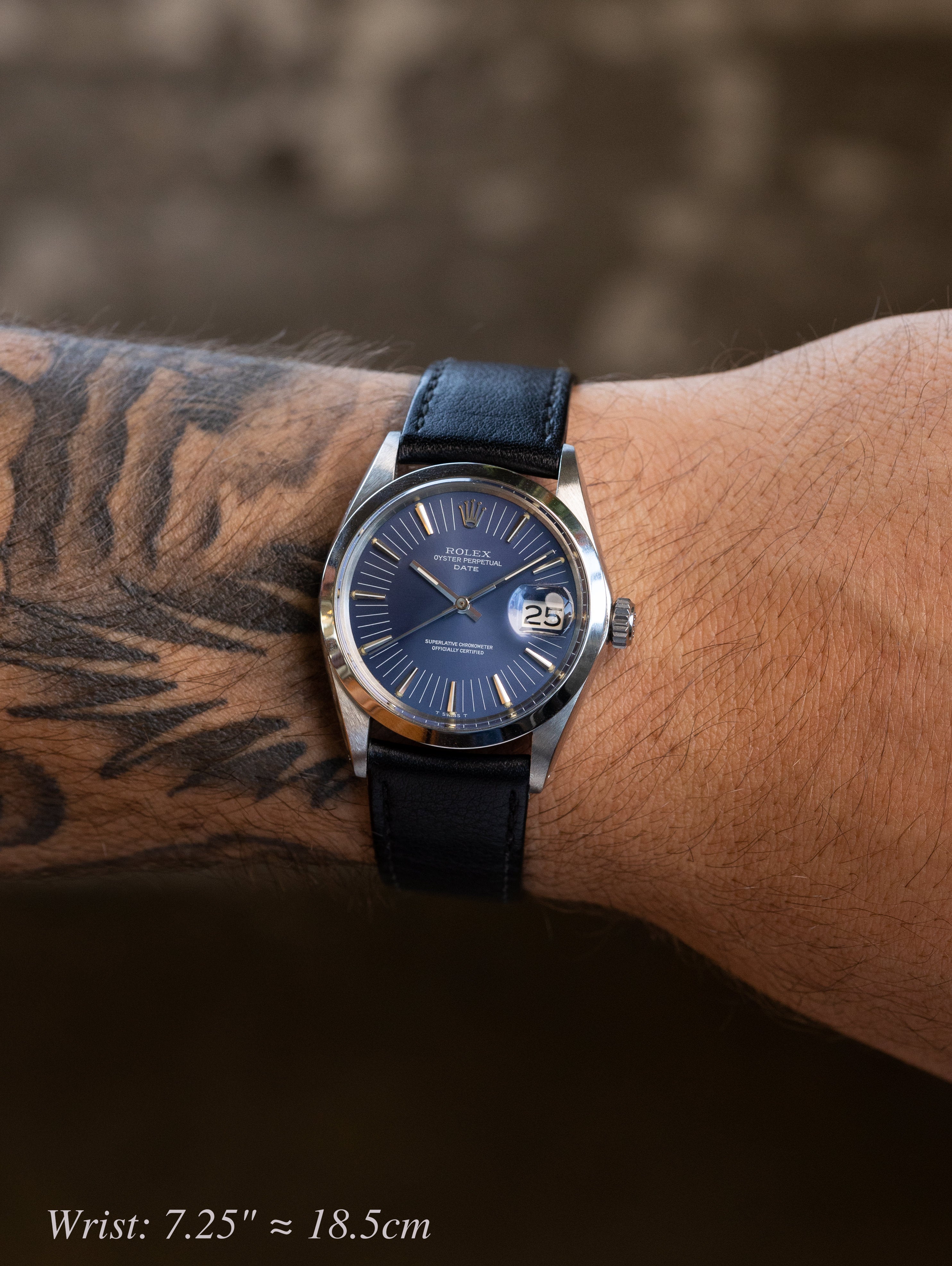 Rolex Oyster Perpetual Date Ref. 1500 - Blue 'Long Index' Dial