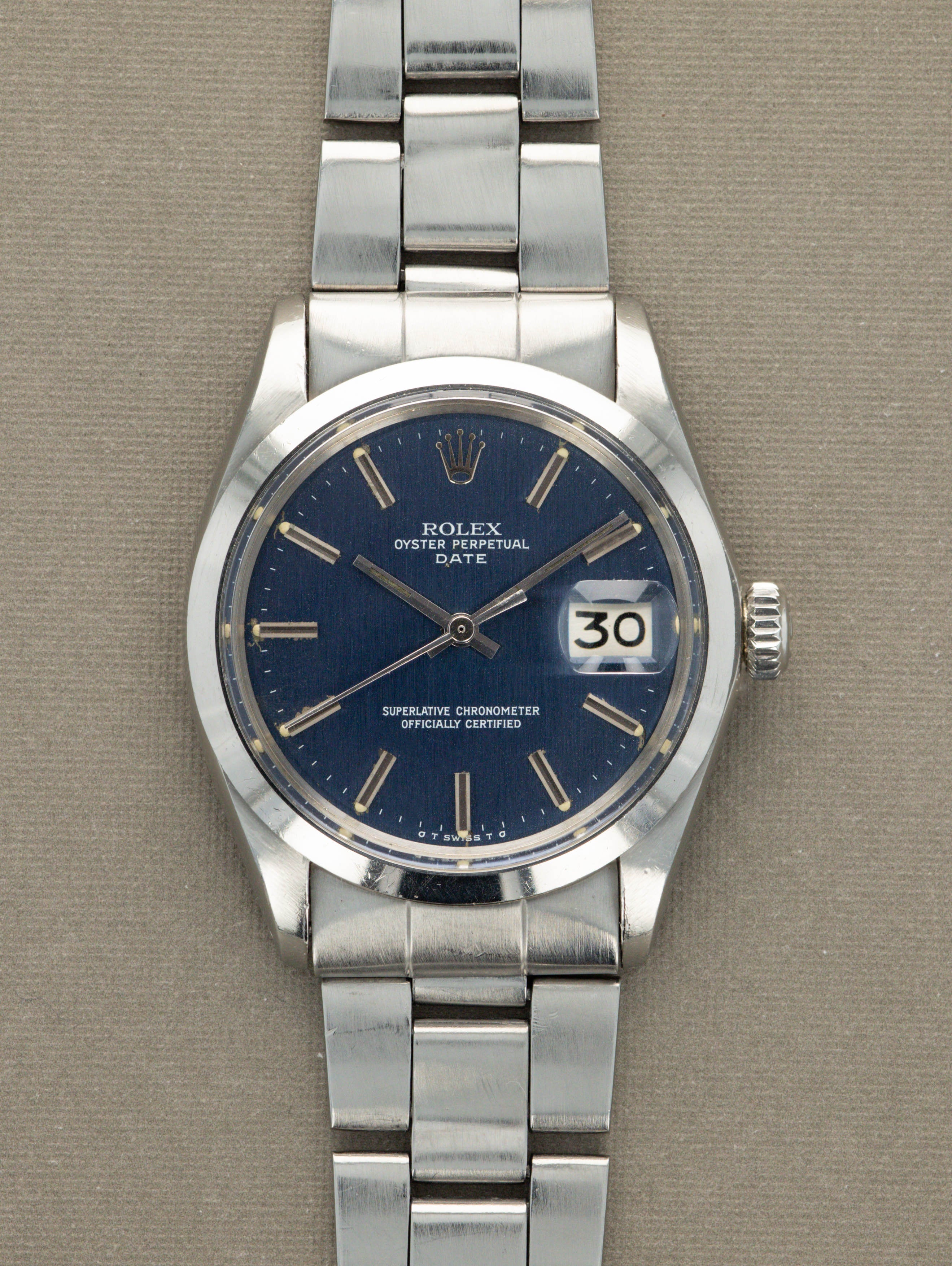 Rolex Oyster Perpetual Date Ref. 1500 - 'Brushed' Blue' Dial