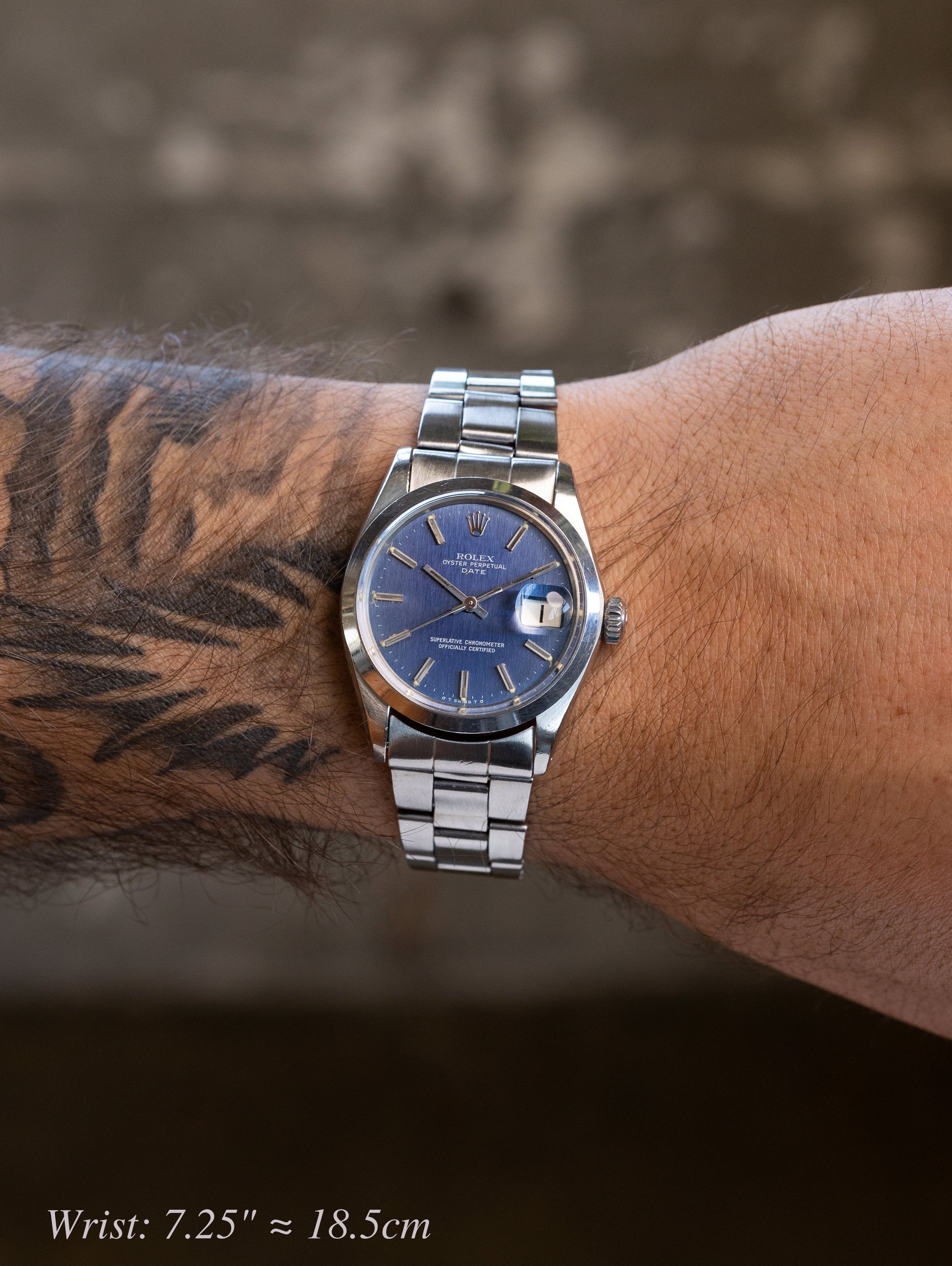 Rolex Oyster Perpetual Date Ref. 1500 - 'Brushed' Blue' Dial