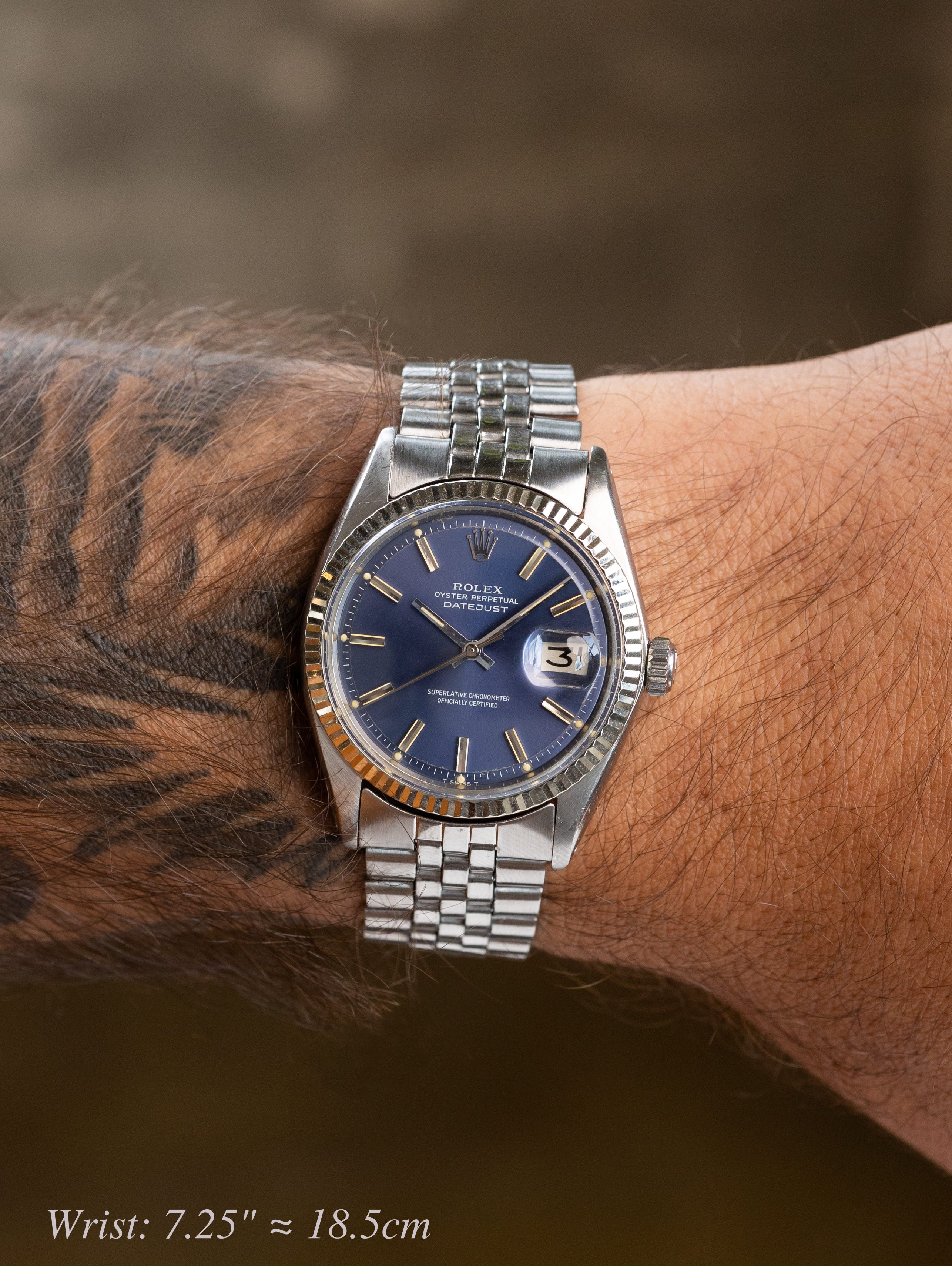 Rolex Datejust Ref. 1601 - Sunburst Blue 'Wideboy' Dial