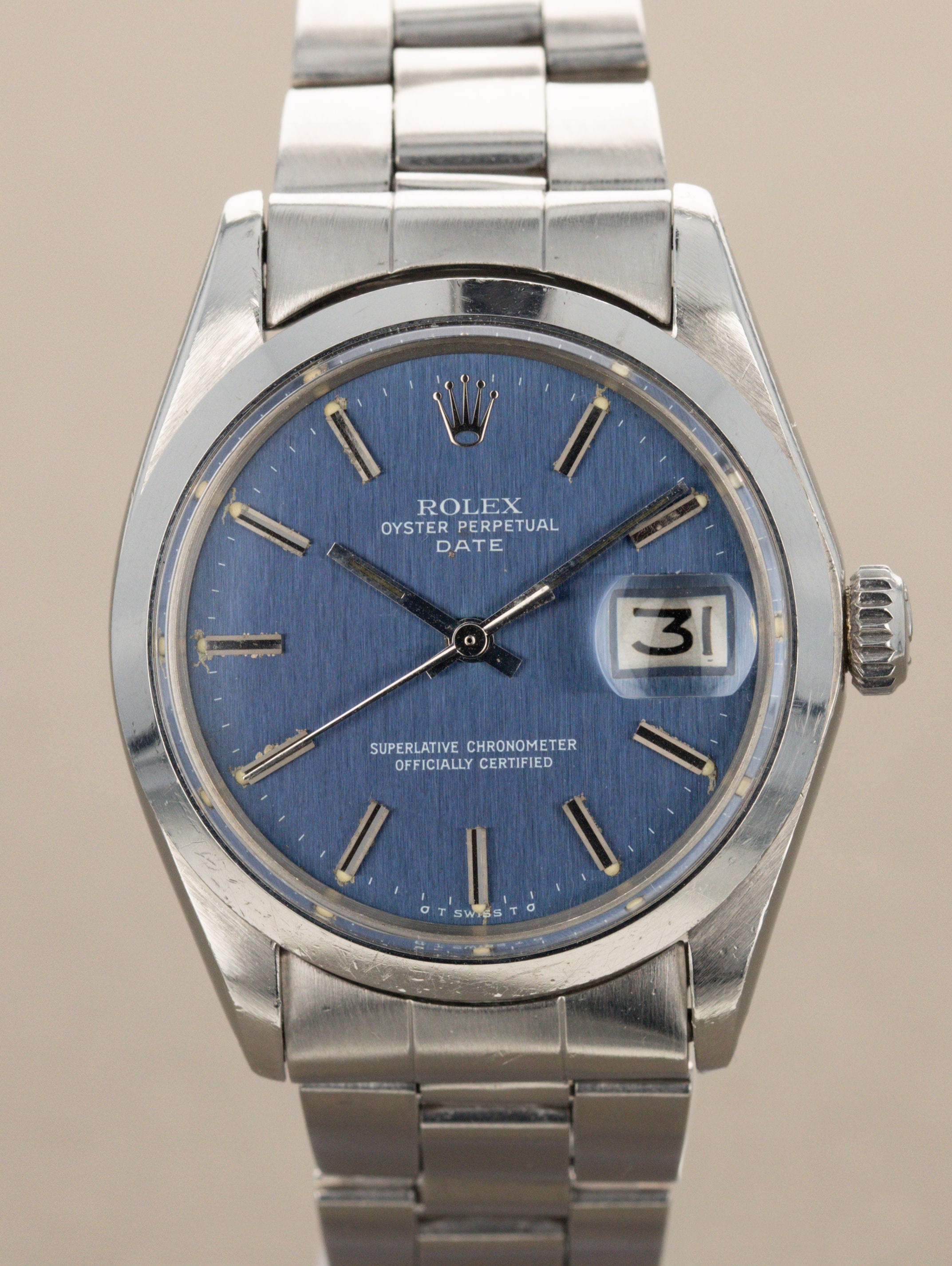 Rolex Oyster Perpetual Date Ref. 1500 - 'Brushed' Blue' Dial