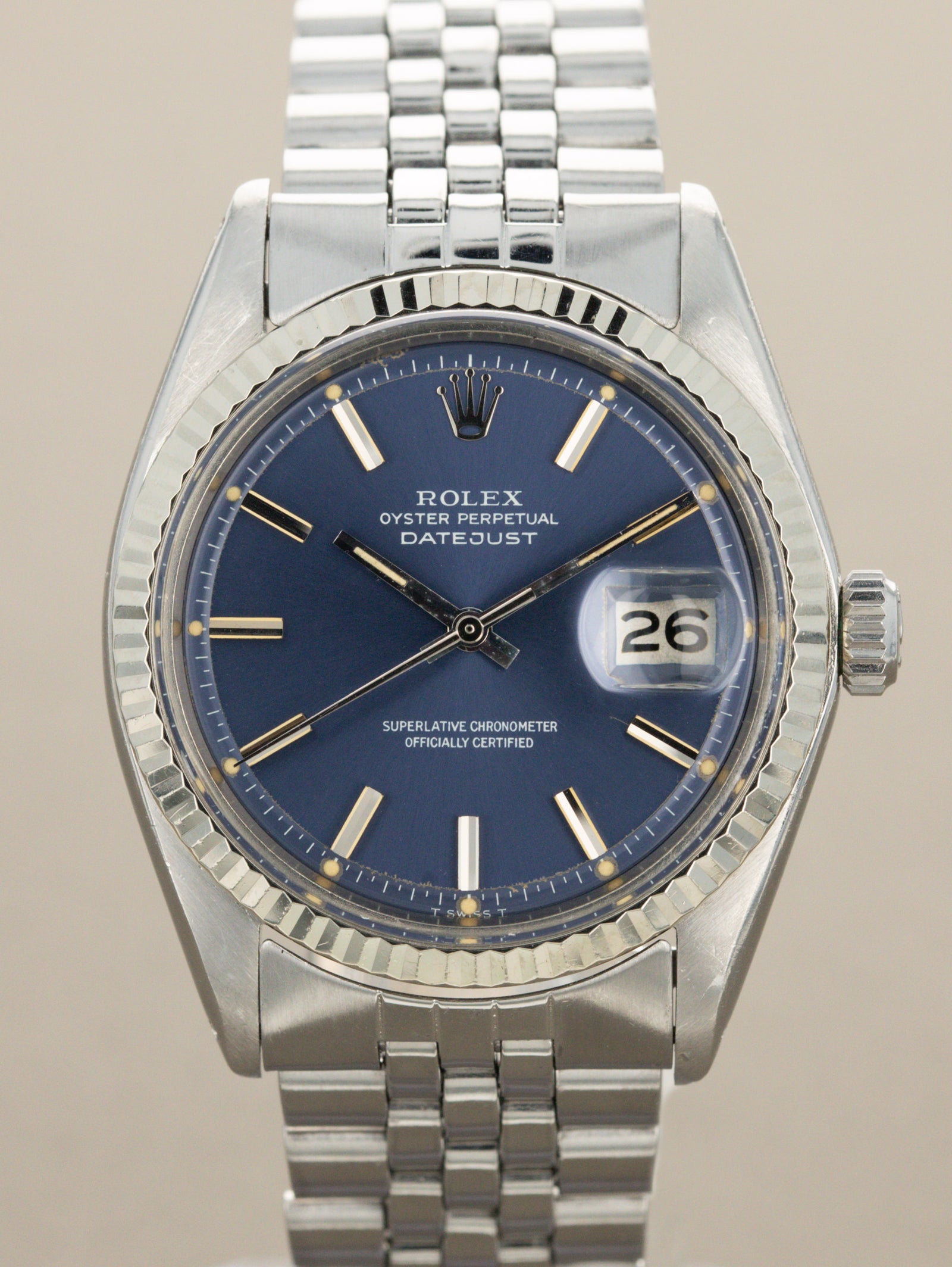 Rolex Datejust Ref. 1601 - Sunburst Blue 'Wideboy' Dial