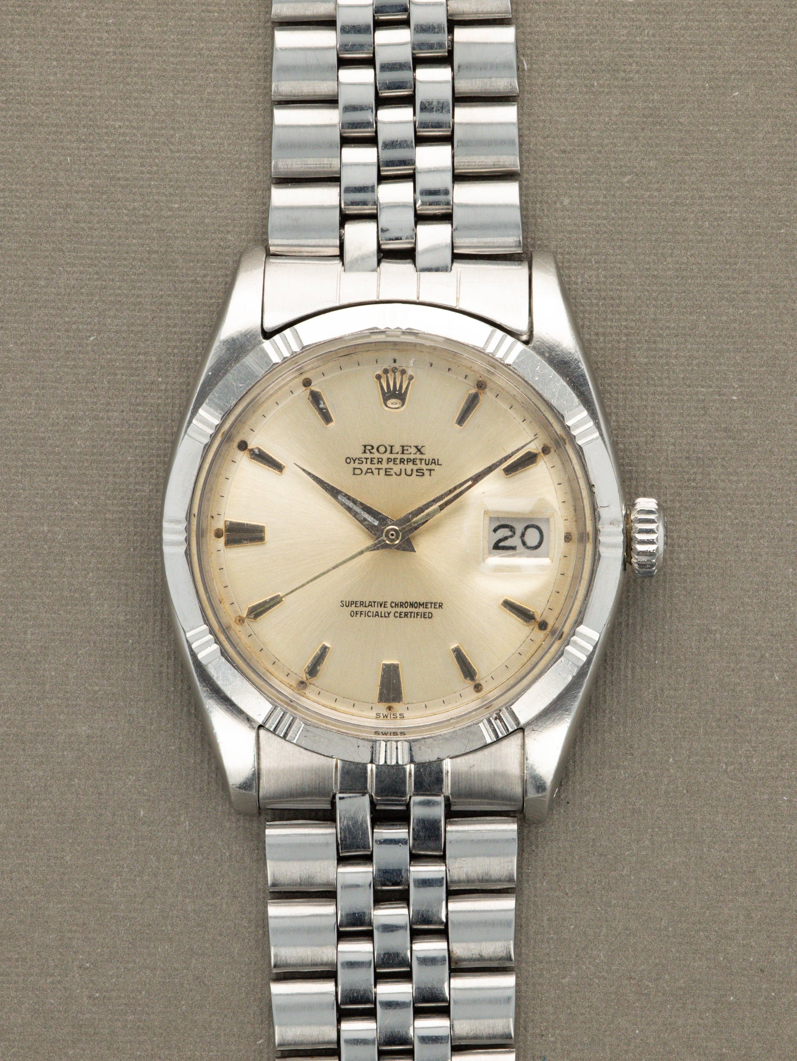 Rolex Datejust Ref. 1603 'Bamboo' - Sunburst Silver Patina Dial
