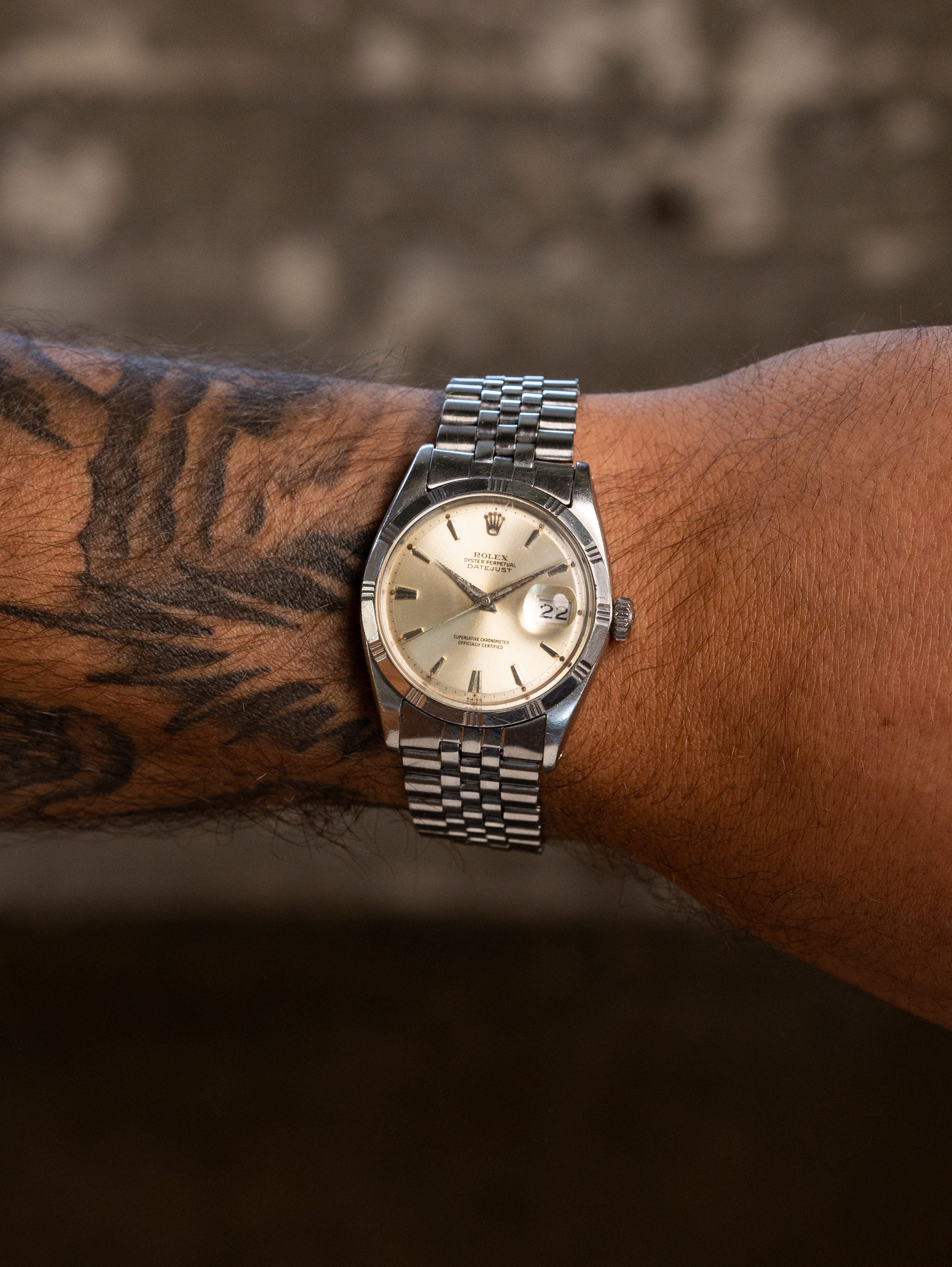 Rolex Datejust Ref. 1603 'Bamboo' - Sunburst Silver Patina Dial