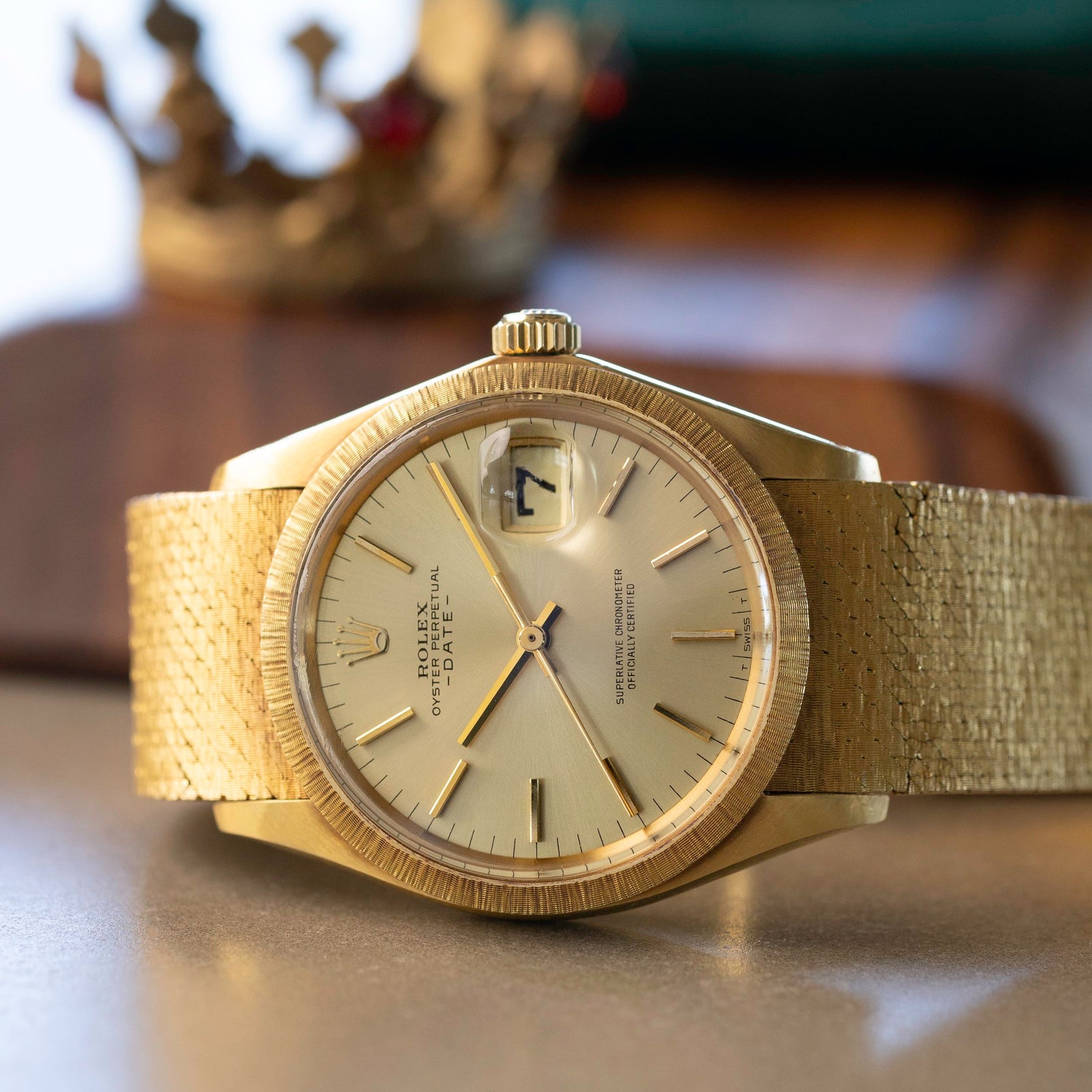 Rolex Date Ref. 1511 18k Mesh