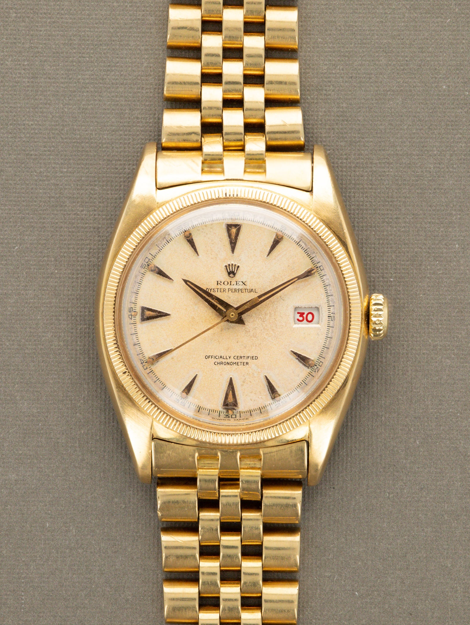 Rolex Datejust Ref. 6075 'Ovettone' - Silver Patina Dial
