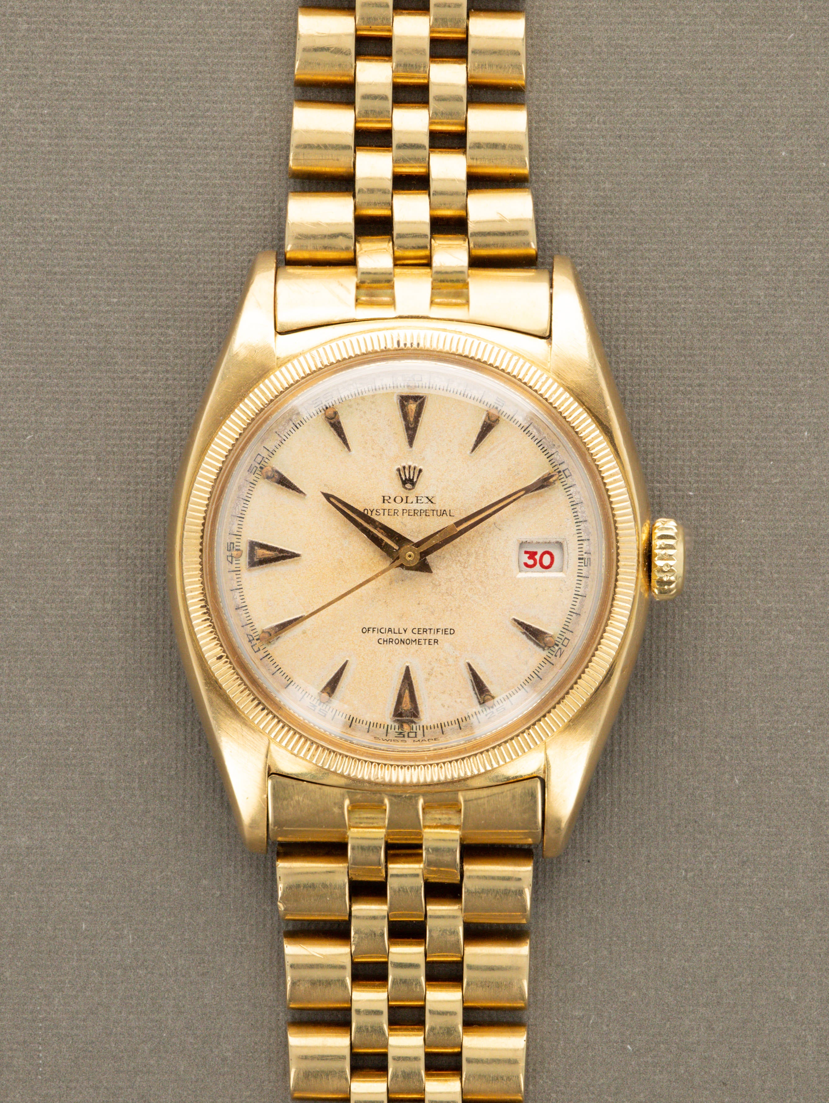 Rolex Datejust Ref. 6075 'Ovettone' - Silver Patina Dial