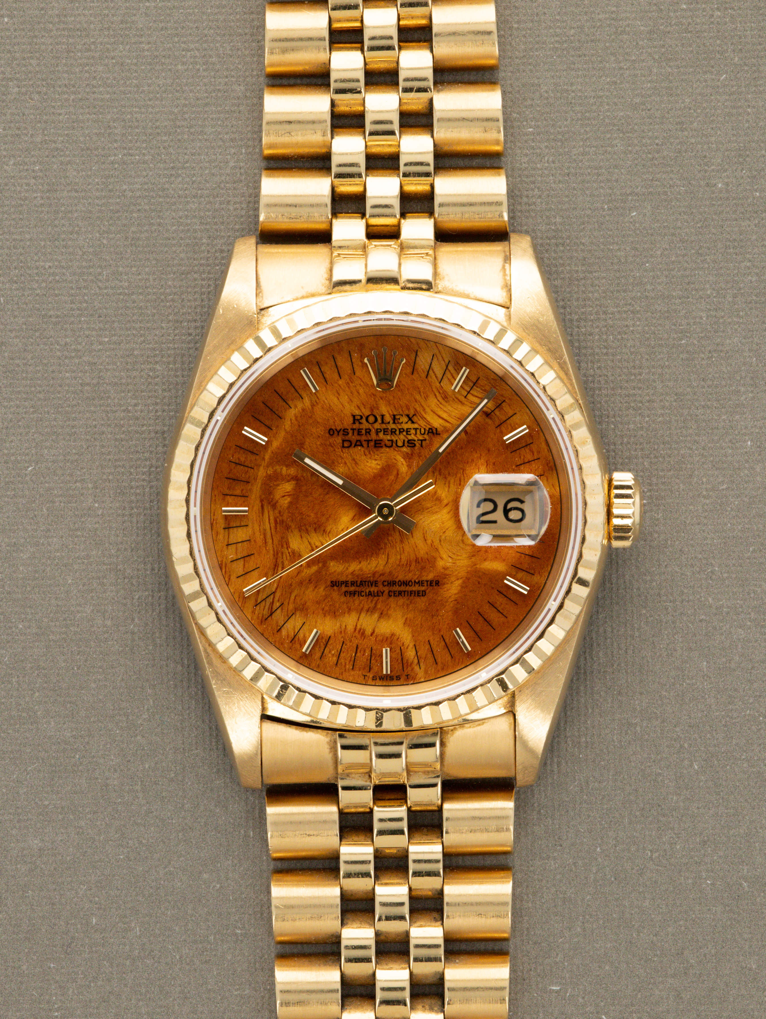 Rolex Datejust Ref. 16238 'Quickset' - 'Burlwood' Dial Unpolished