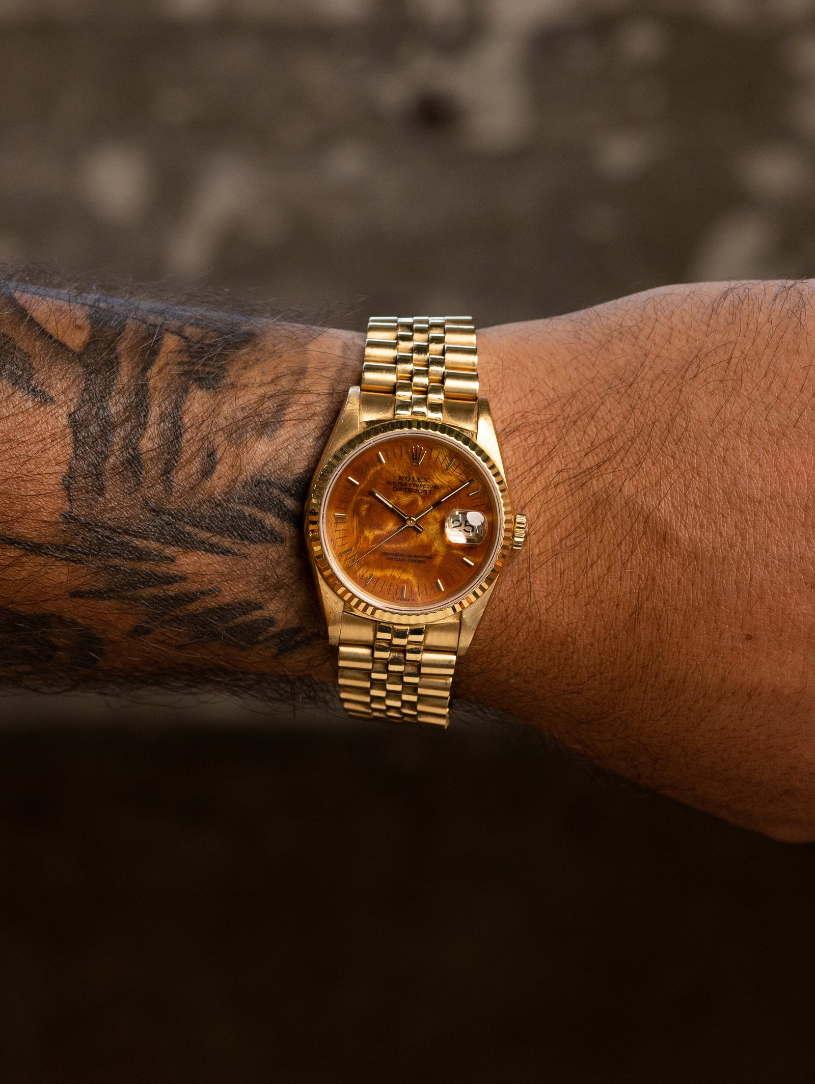 Rolex Datejust Ref. 16238 'Quickset' - 'Burlwood' Dial Unpolished