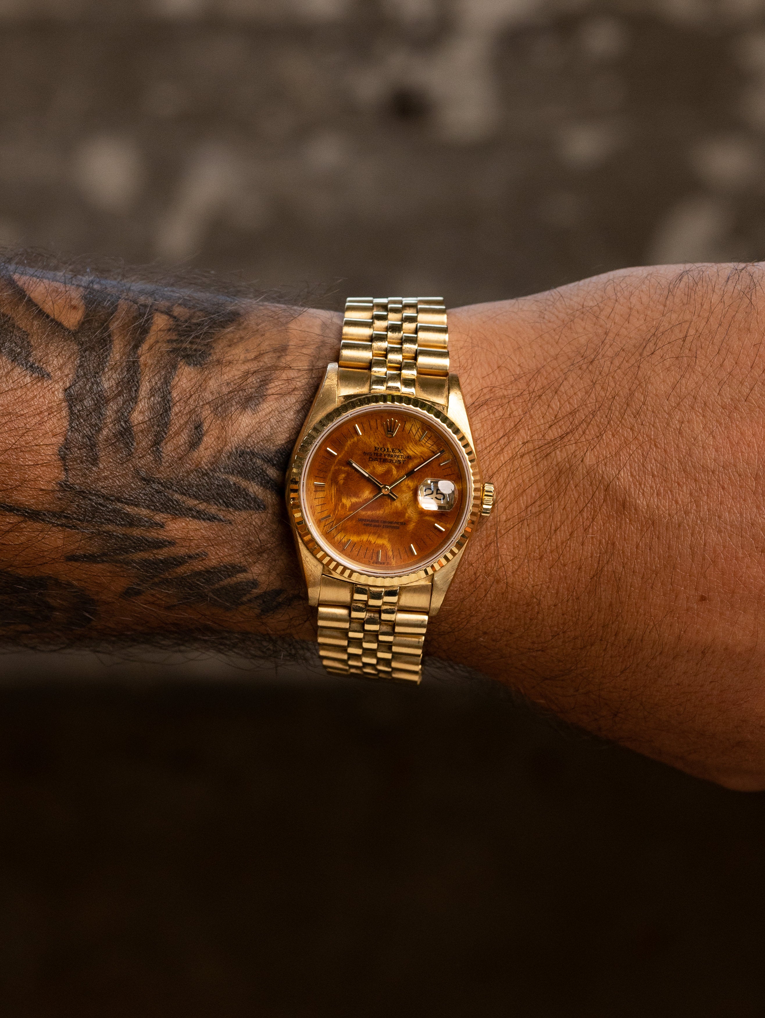 Rolex Datejust Ref. 16238 'Quickset' - 'Burlwood' Dial Unpolished
