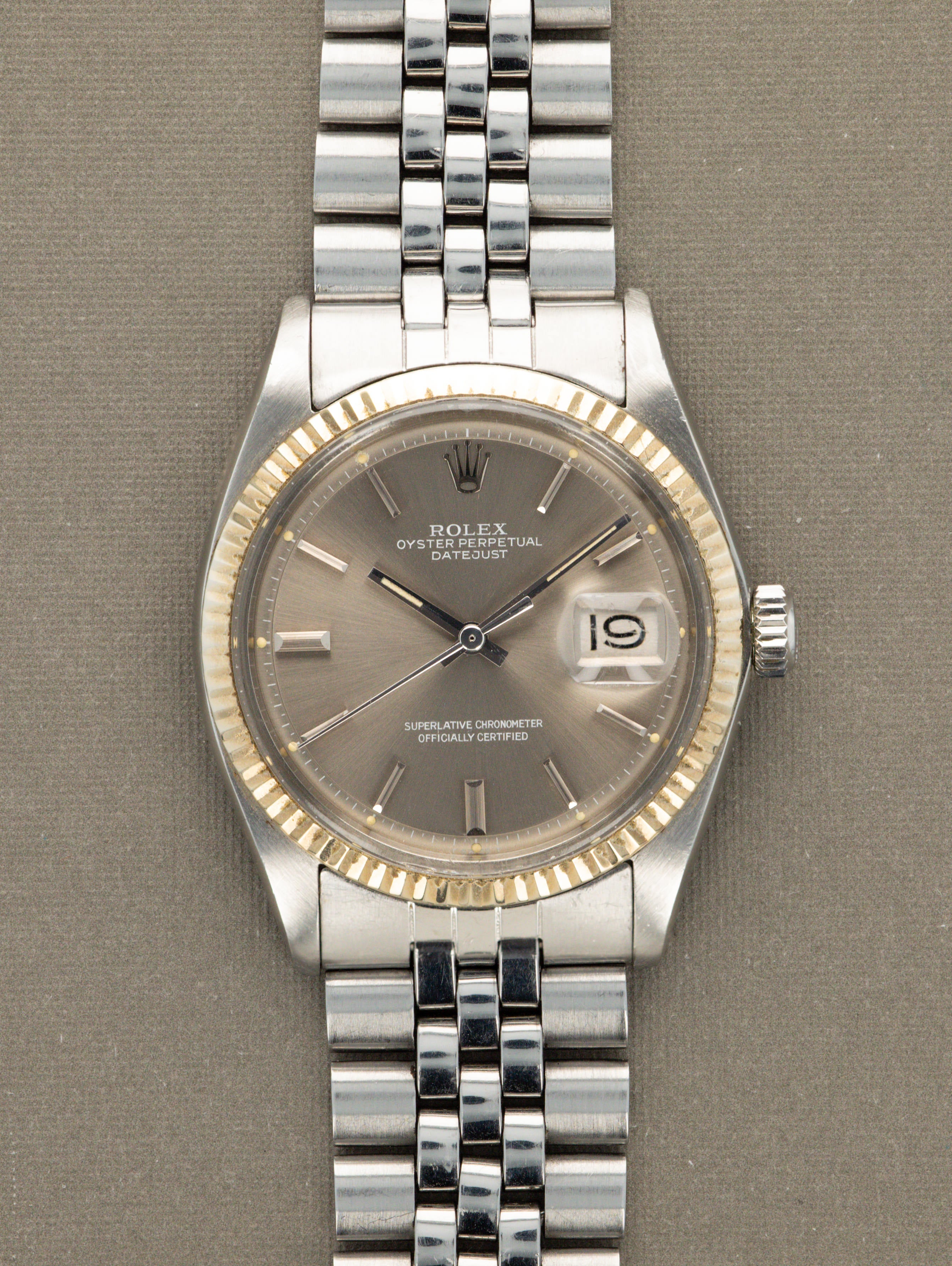 Rolex Datejust Ref. 1601 - Sunburst Grey 'Ghost' Dial Unpolished W/ Service Papers