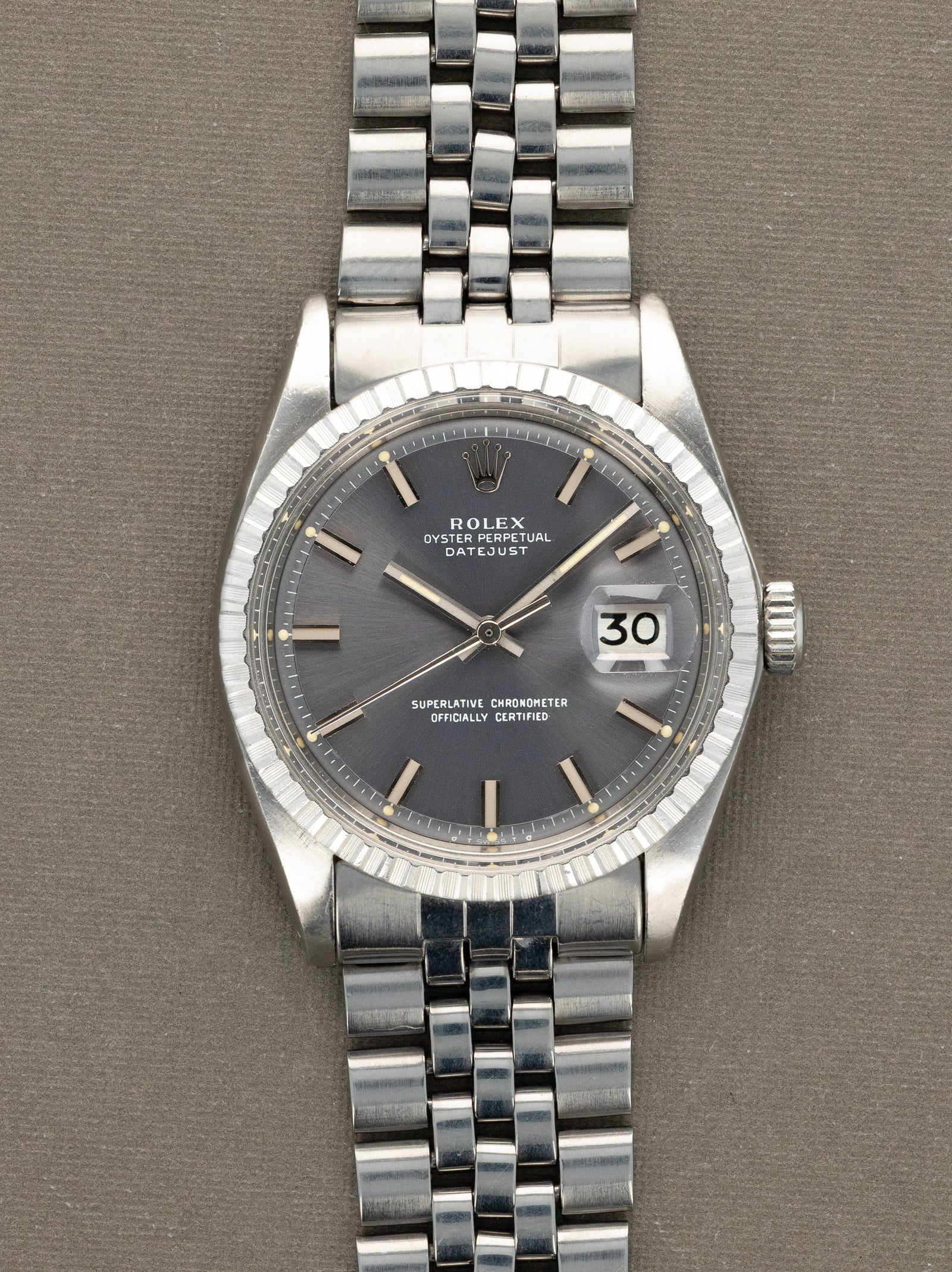 Rolex Datejust Ref. 1603 - Sunburst Grey 'Wide Boy Sigma' Dial Unpolished