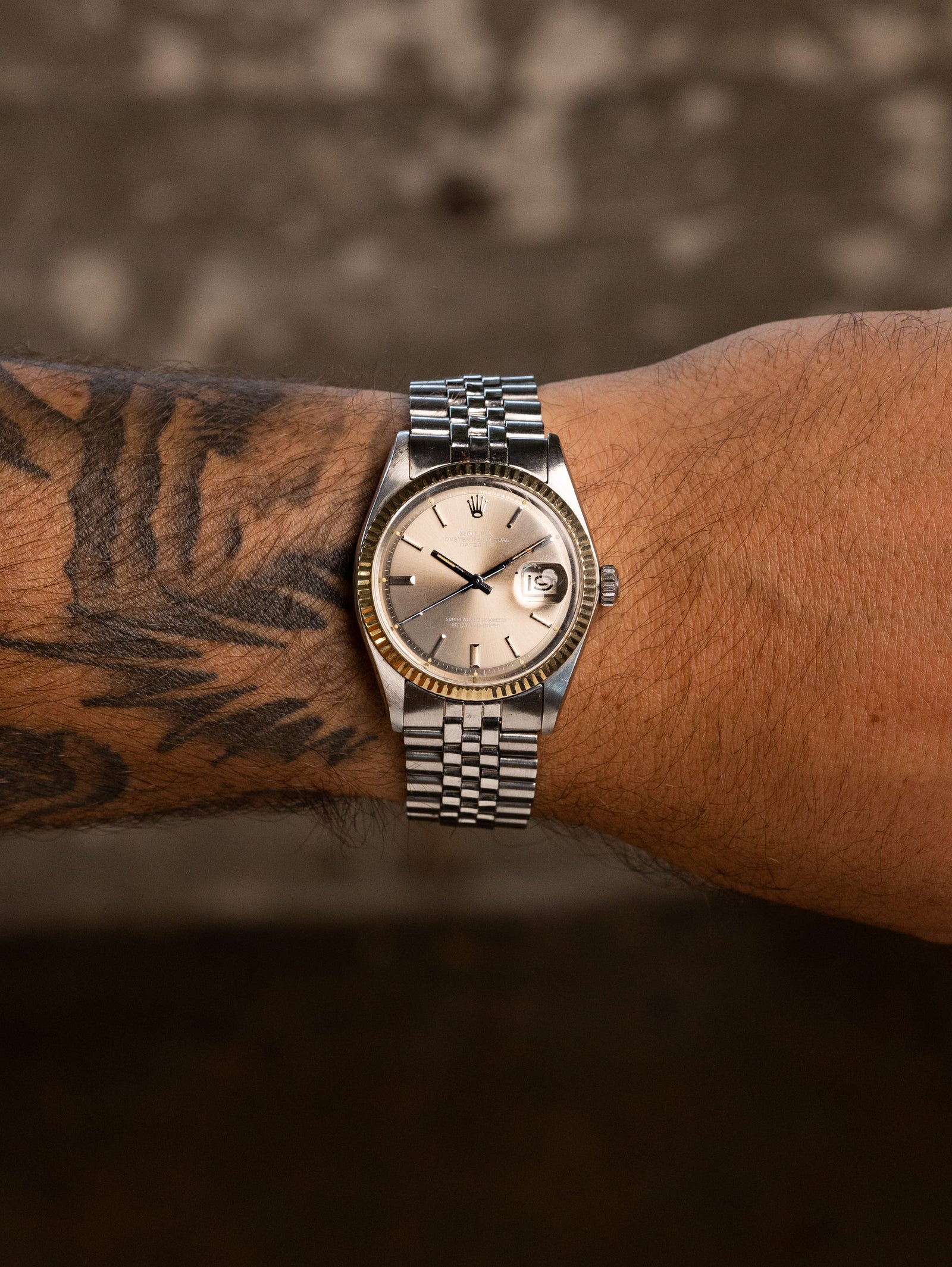 Rolex Datejust Ref. 1601 - Sunburst Grey White 'Vanishing' Text Unpolished W/ Service Papers