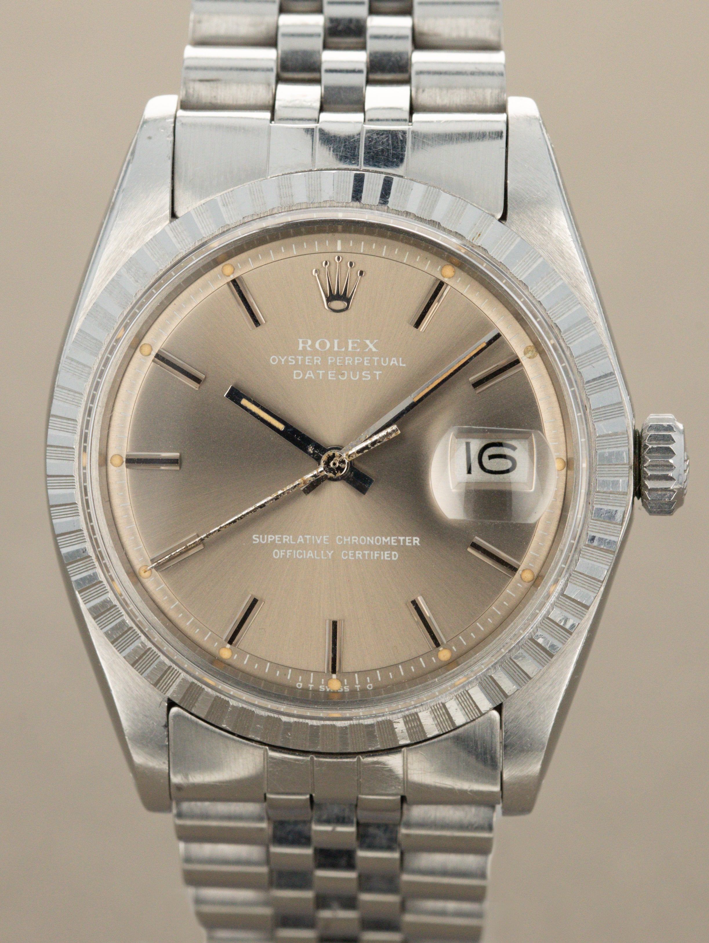 Rolex Datejust Ref. 1603 - Sunburst Taupe 'Sigma' Dial w/ White Text Unpolished