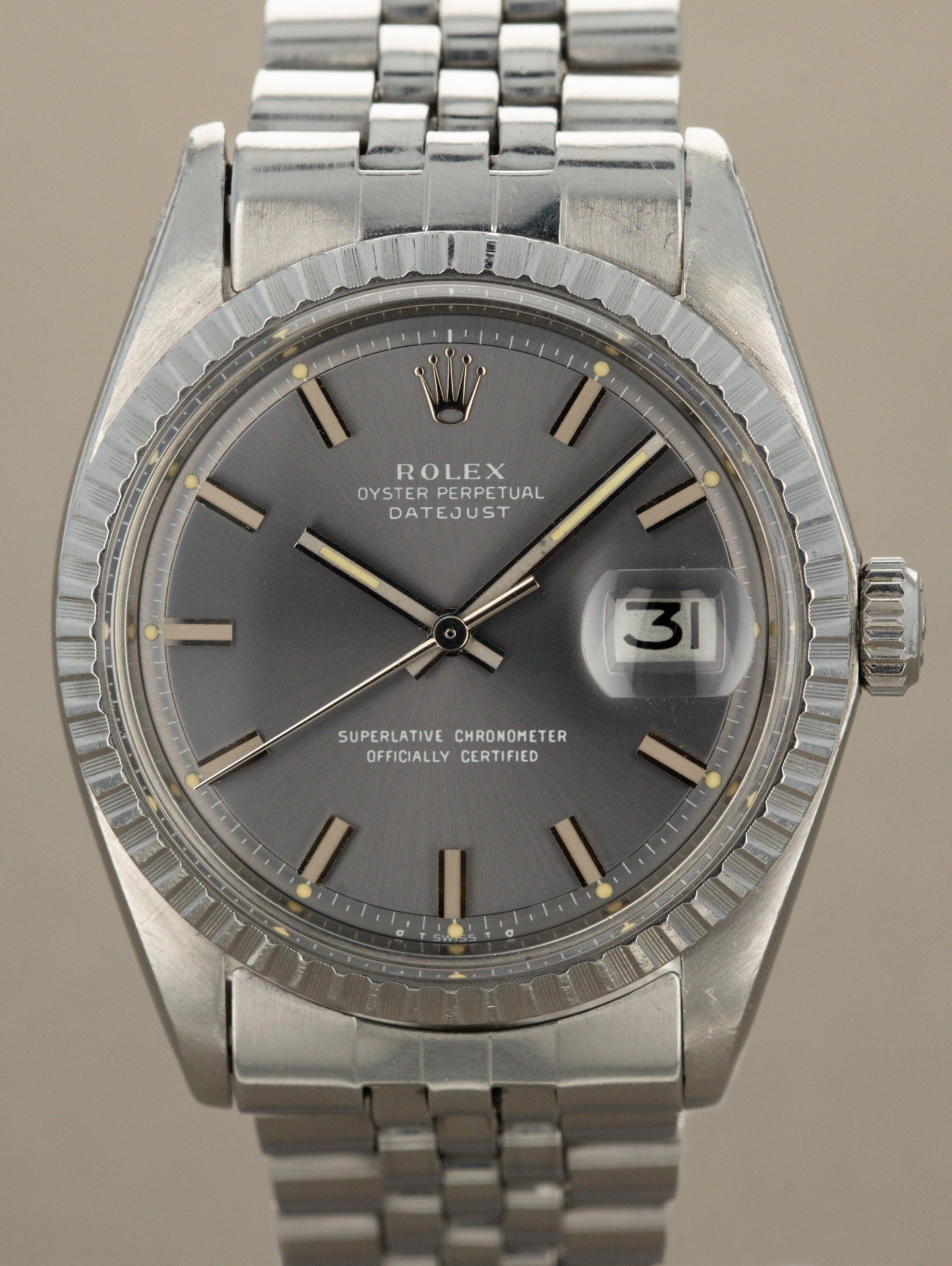 Rolex Datejust Ref. 1603 - Sunburst Grey 'Wide Boy Sigma' Dial Unpolished