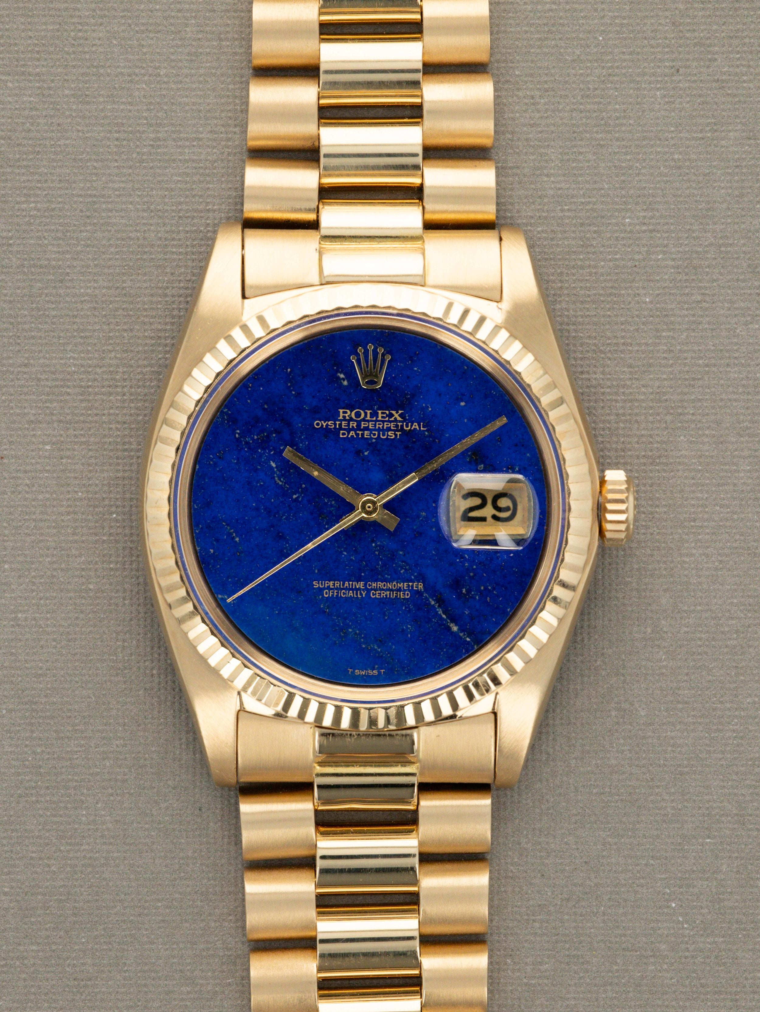 Rolex Datejust Ref. 1601/8 Lapis Lazuli w/ RSC documents