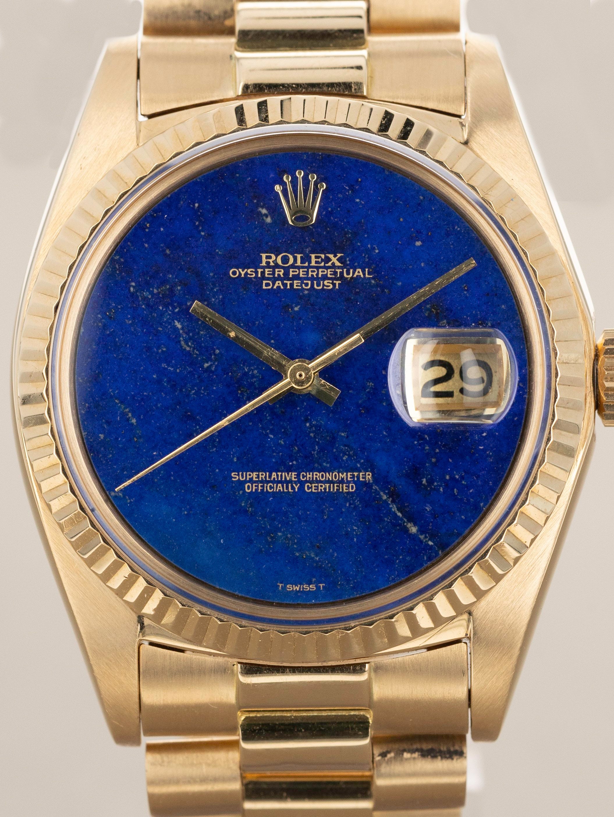 Rolex Datejust Ref. 1601/8 Lapis Lazuli w/ RSC documents