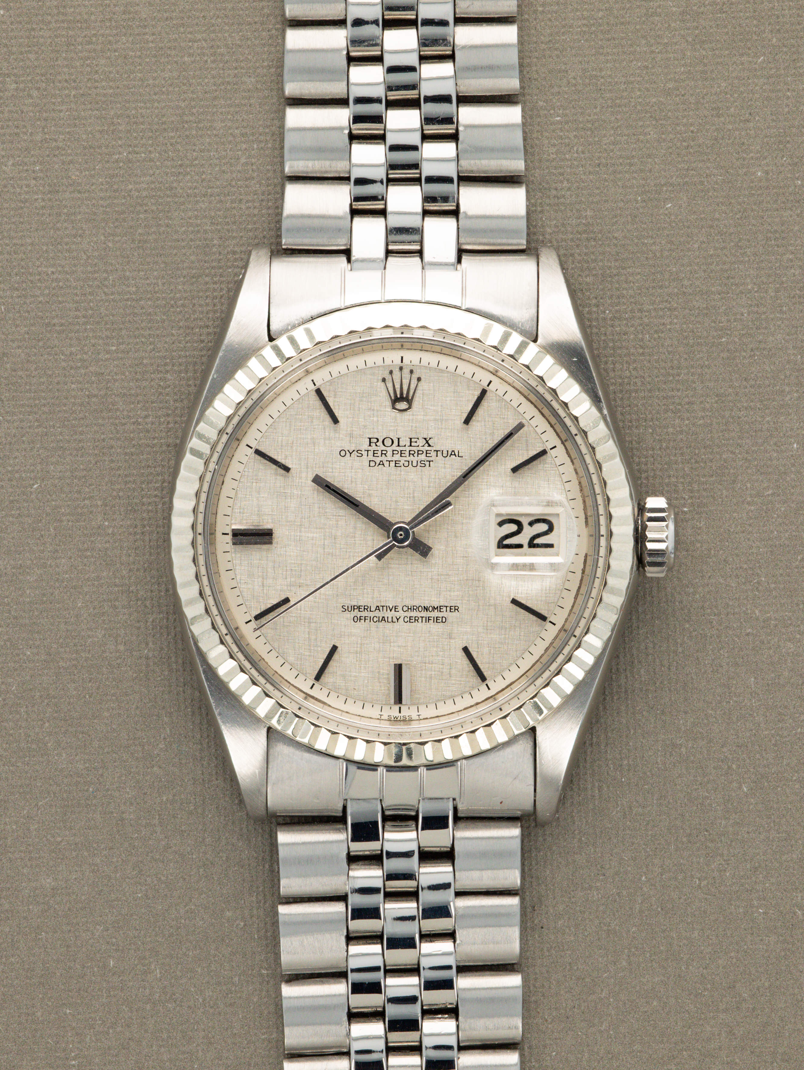 Rolex Datejust Ref. 1601 - Silver 'Linen' Non-Luminous Dial