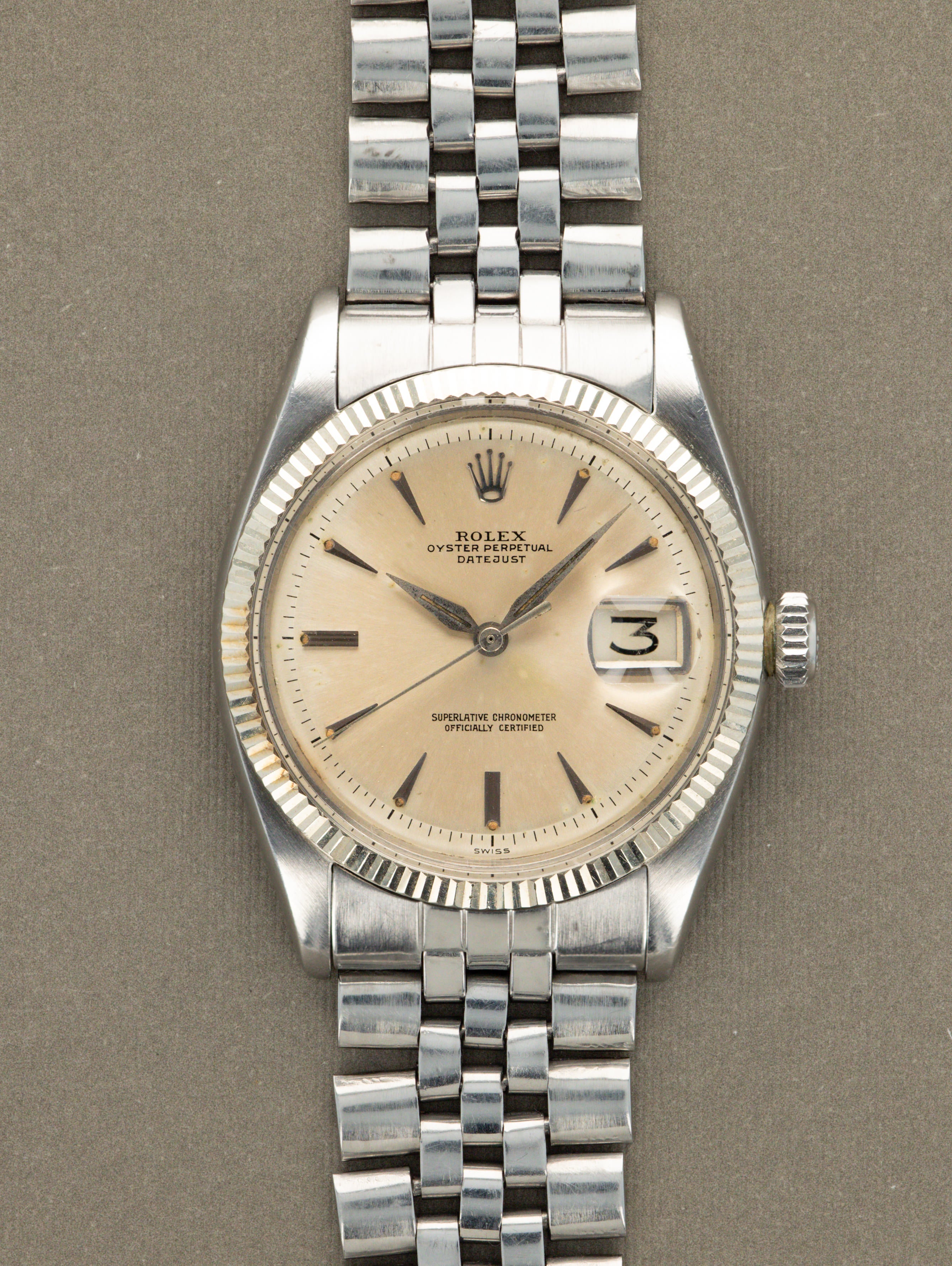 Rolex Datejust Ref. 6605  - Sunburst Silver Dial