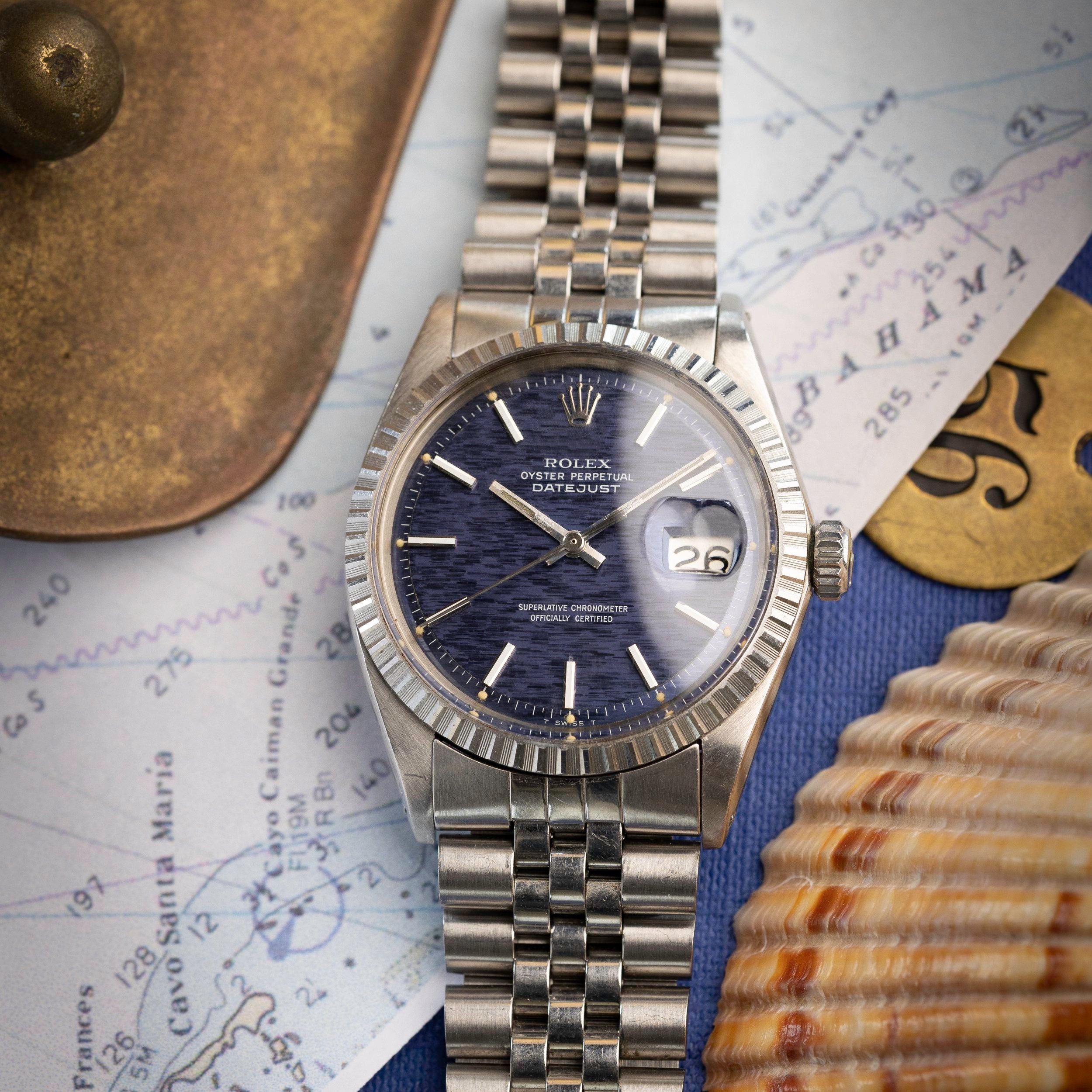 Rolex Datejust Ref 1603 Blue Mosaic Dial