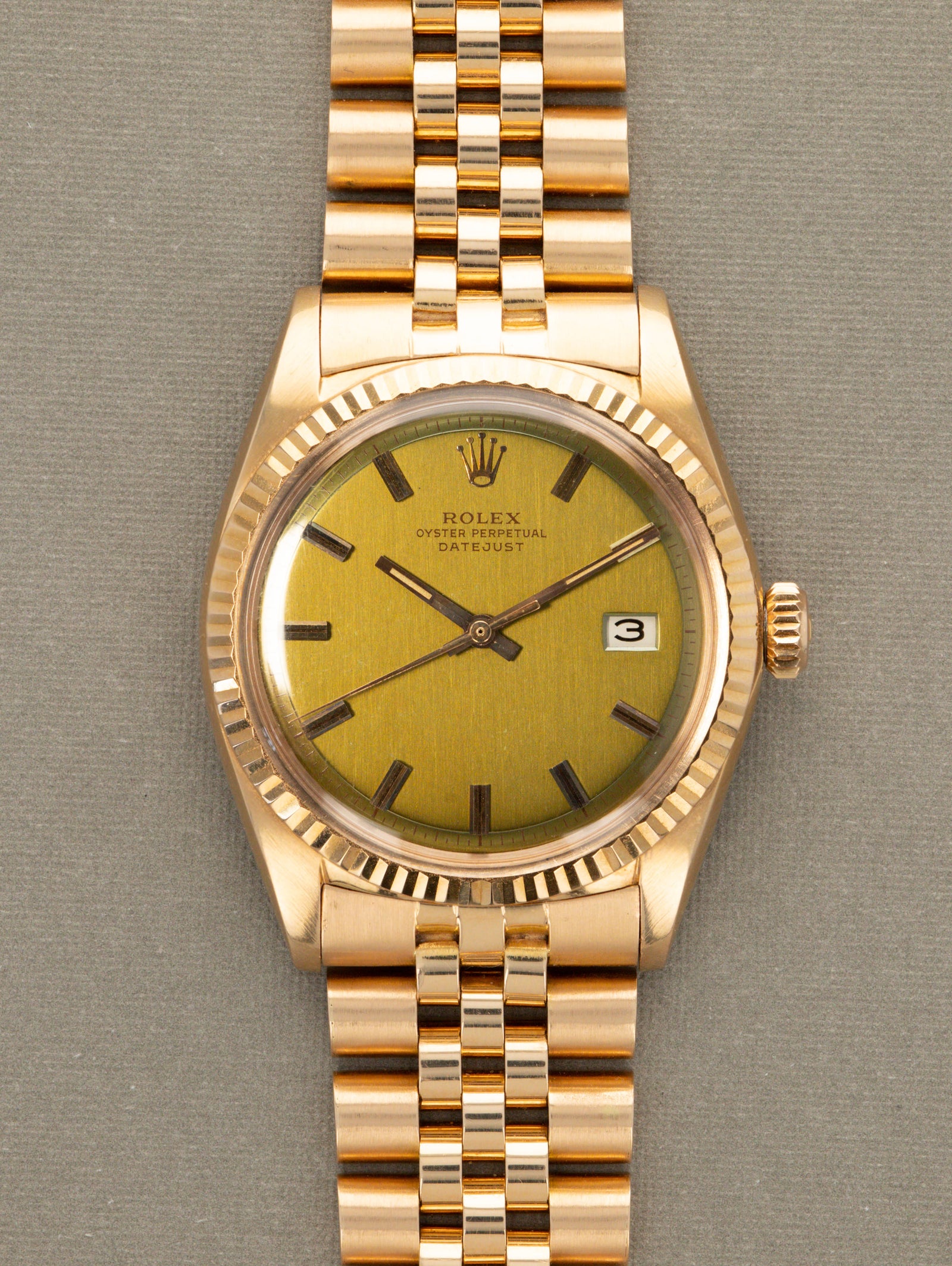 Rolex Datejust Ref. 1601 - Rose Gold W/ Olive Green Prototype Dial