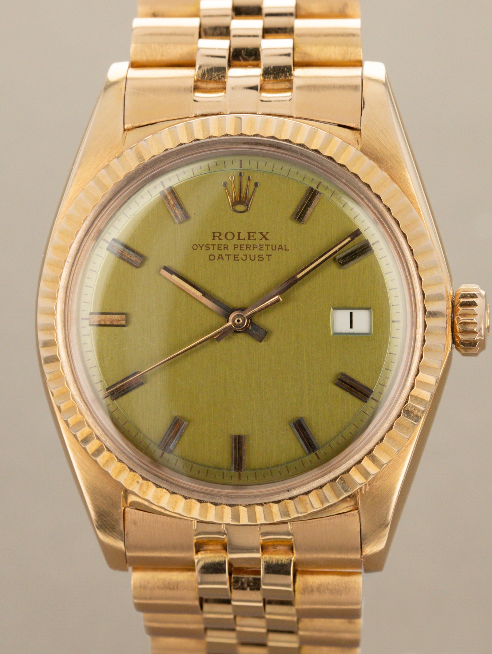 Rolex Datejust Ref. 1601 - Rose Gold W/ Olive Green Prototype Dial