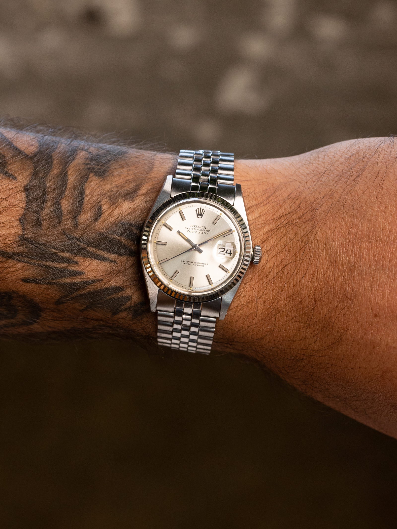 Rolex Datejust Ref. 1601  - Sunburst Silver Dial LNOS w/ Box & Papers