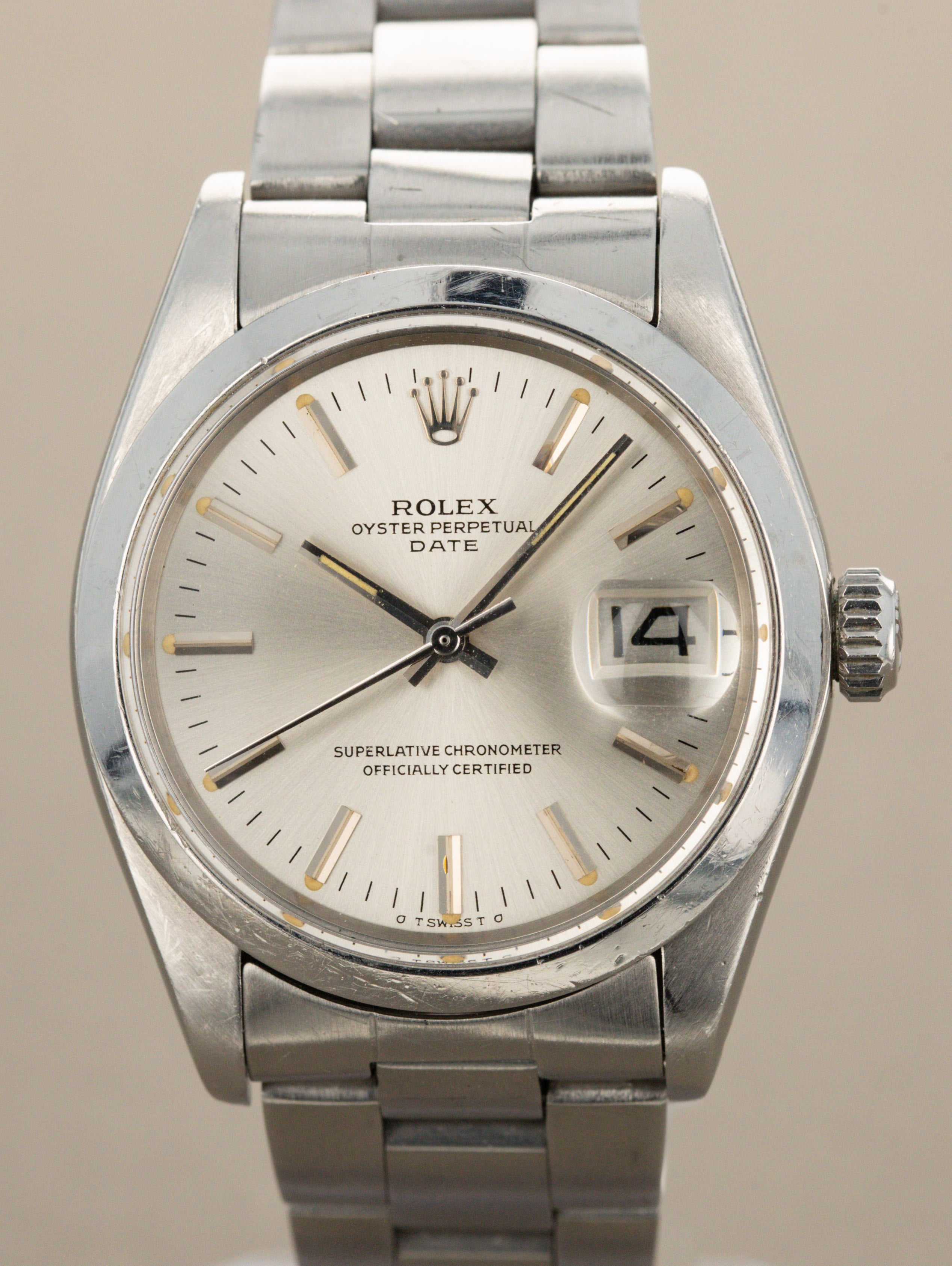 Rolex Oyster Perpetual Date Ref. 1500 - Sunburst Silver 'Sigma' Dial