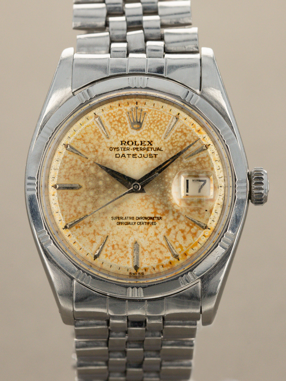 Rolex Datejust Ref. 1603 'Bamboo' - Silver Sunburst 'Crème Brûlée' Patina Dial W/ Box & Papers