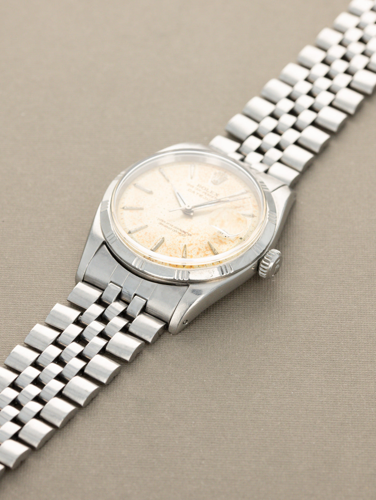 Rolex Datejust Ref. 1603 'Bamboo' - Silver Sunburst 'Crème Brûlée' Patina Dial W/ Box & Papers
