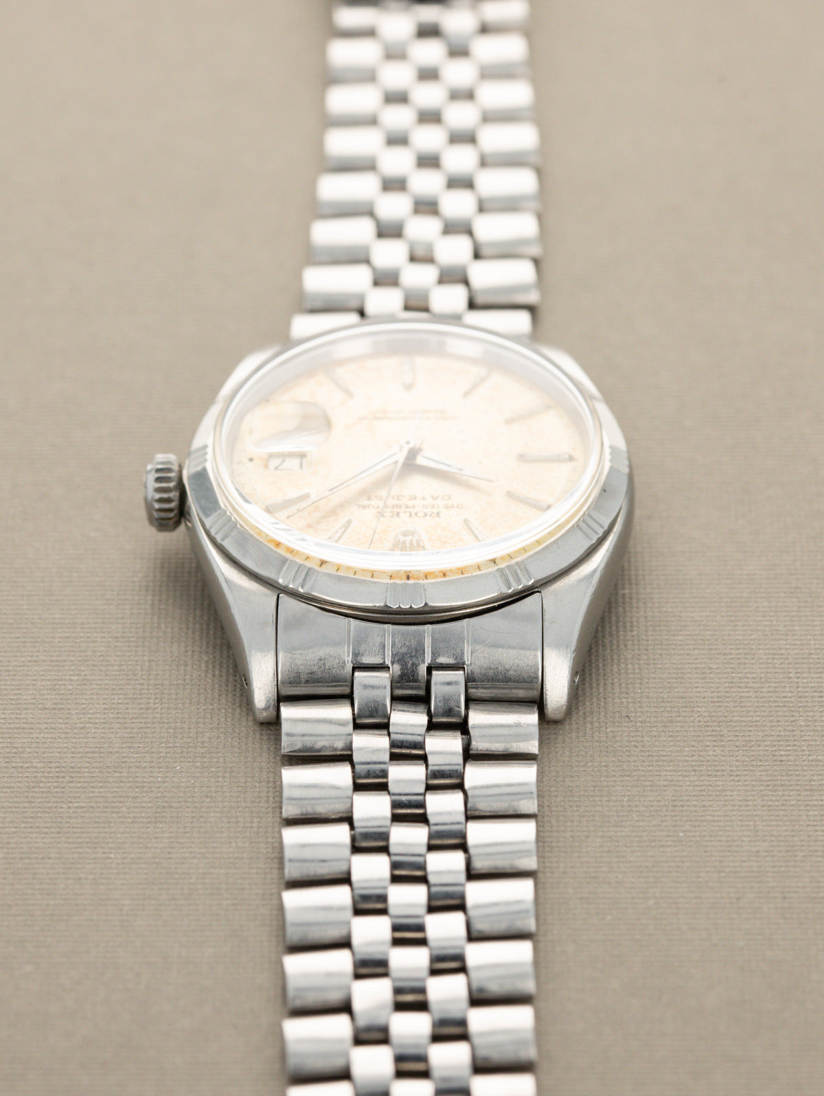 Rolex Datejust Ref. 1603 'Bamboo' - Silver Sunburst 'Crème Brûlée' Patina Dial W/ Box & Papers