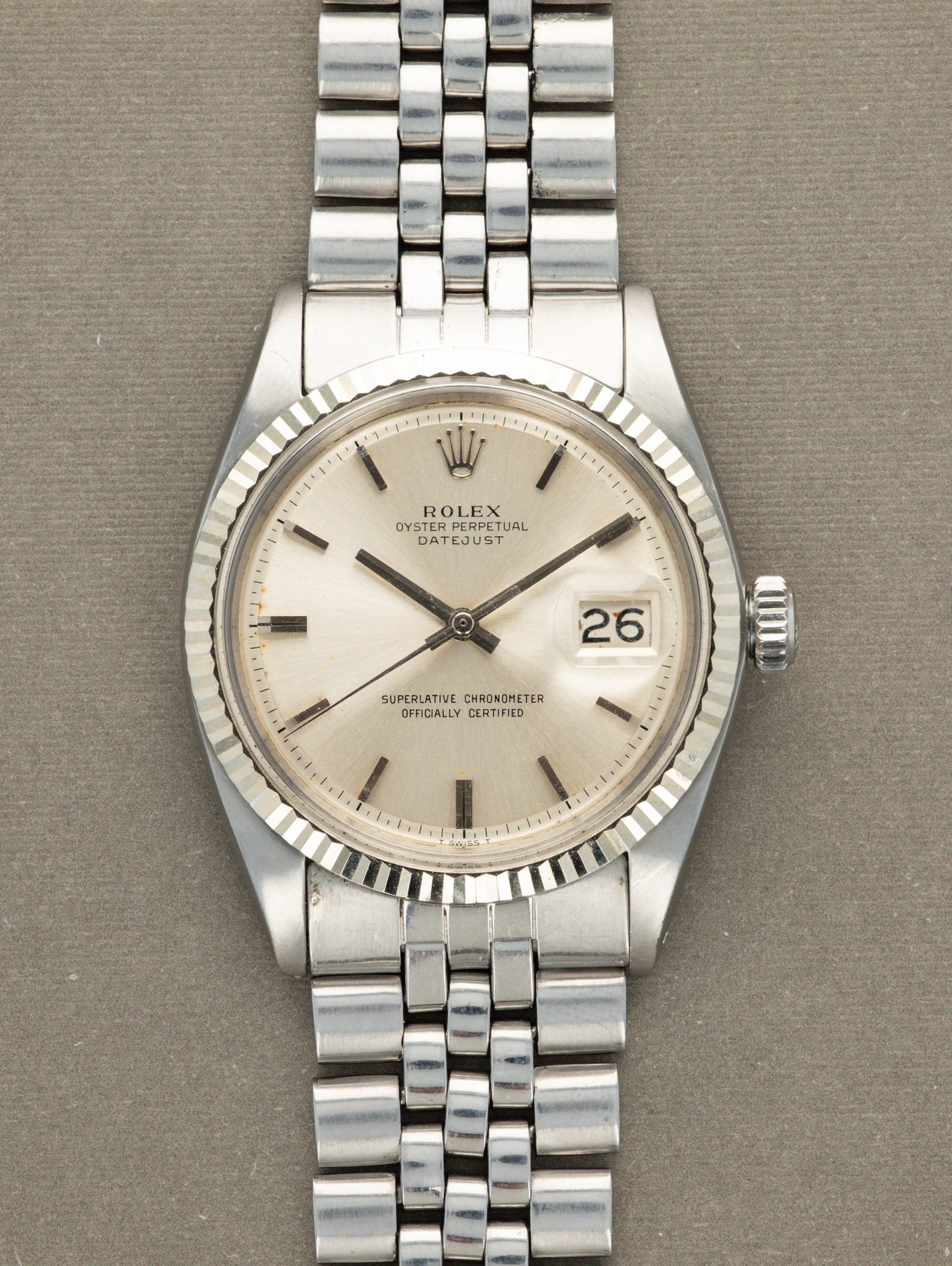Rolex Datejust Ref. 1601 - Sunburst Silver Non-Luminous Dial