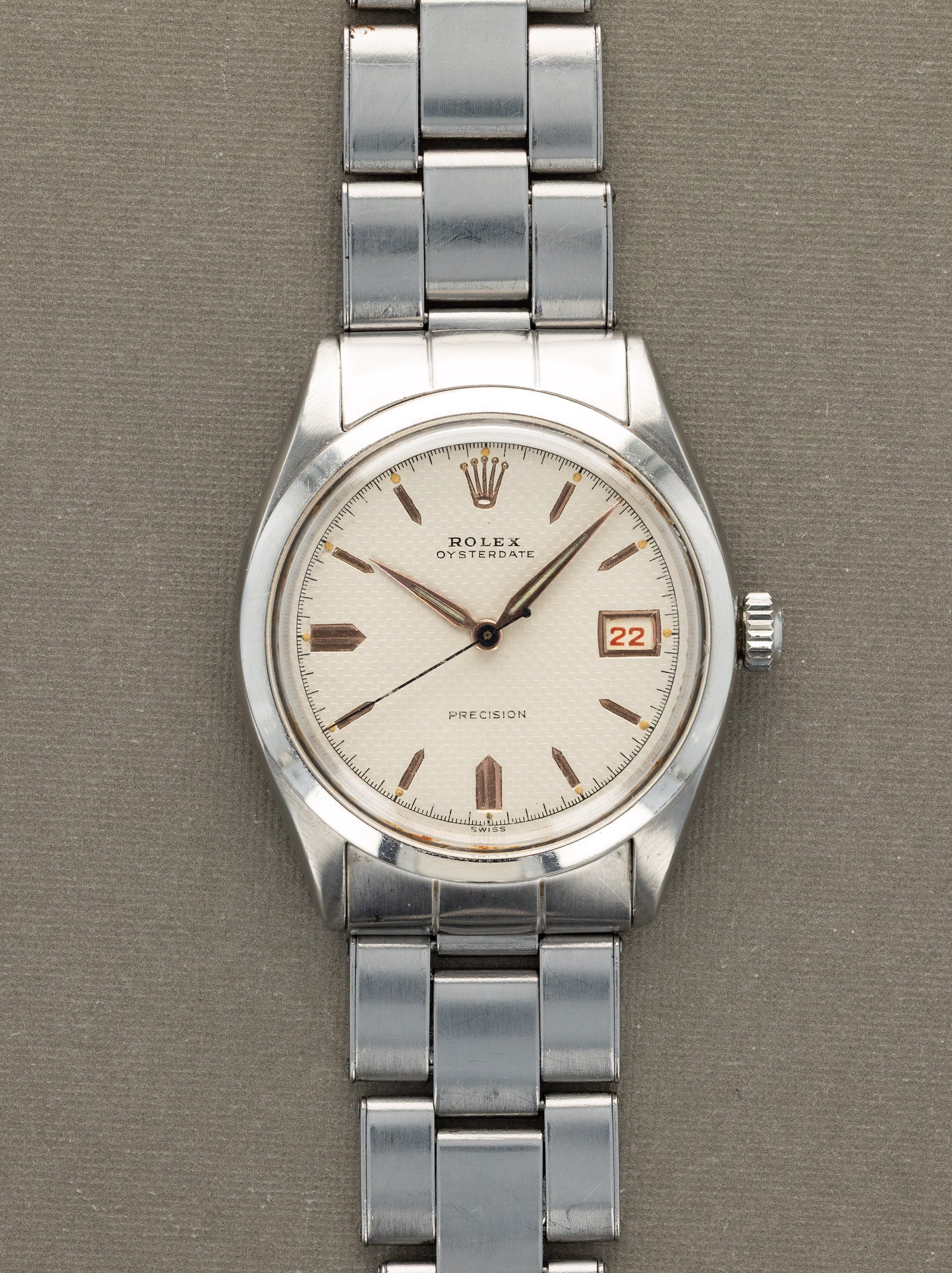 Rolex Oysterdate Precision Ref. 6294 - White 'Honeycomb' Dial