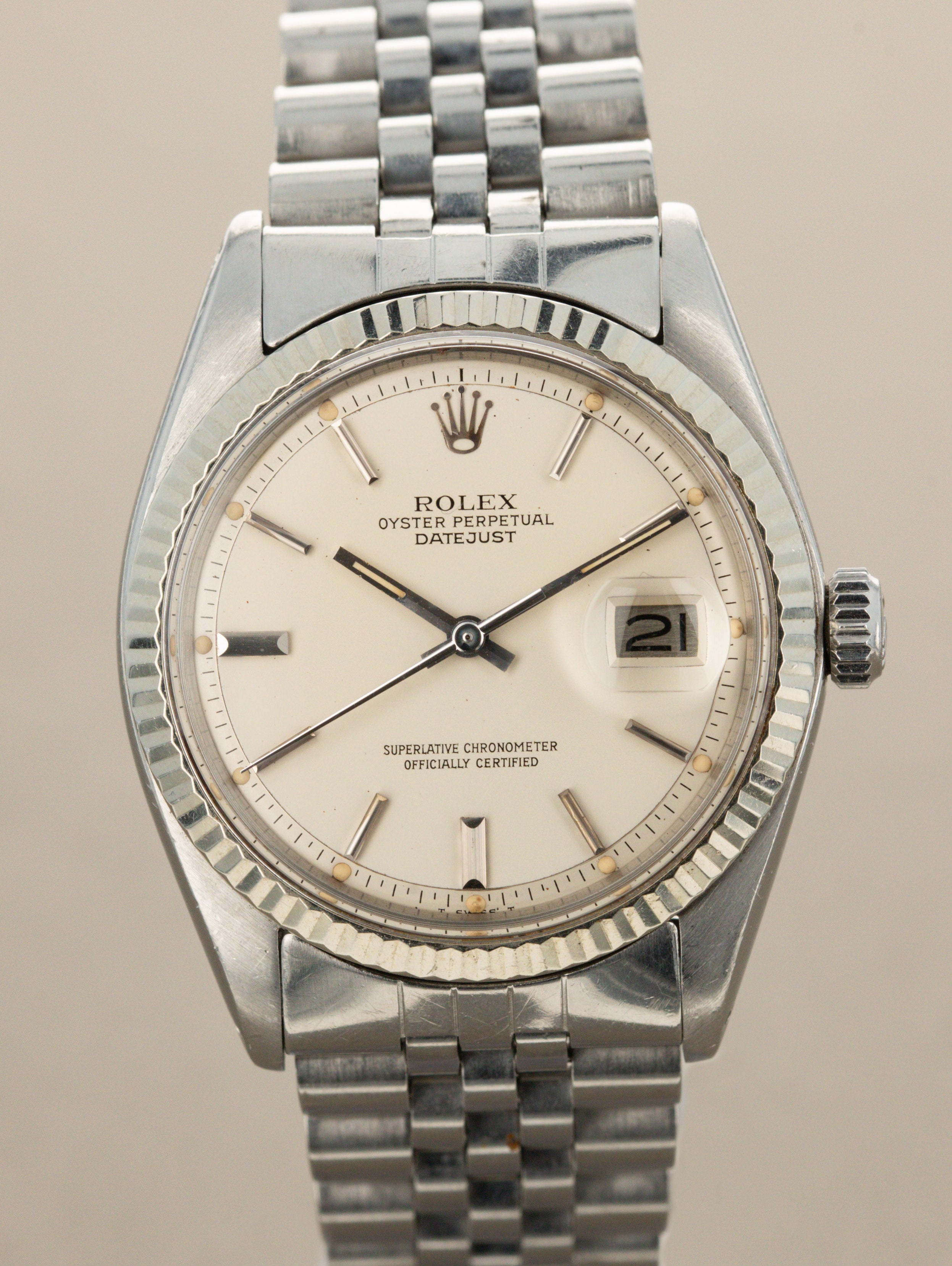 Rolex Datejust Ref. 1601 - Satin 'Cream' Silver Dial Unpolished