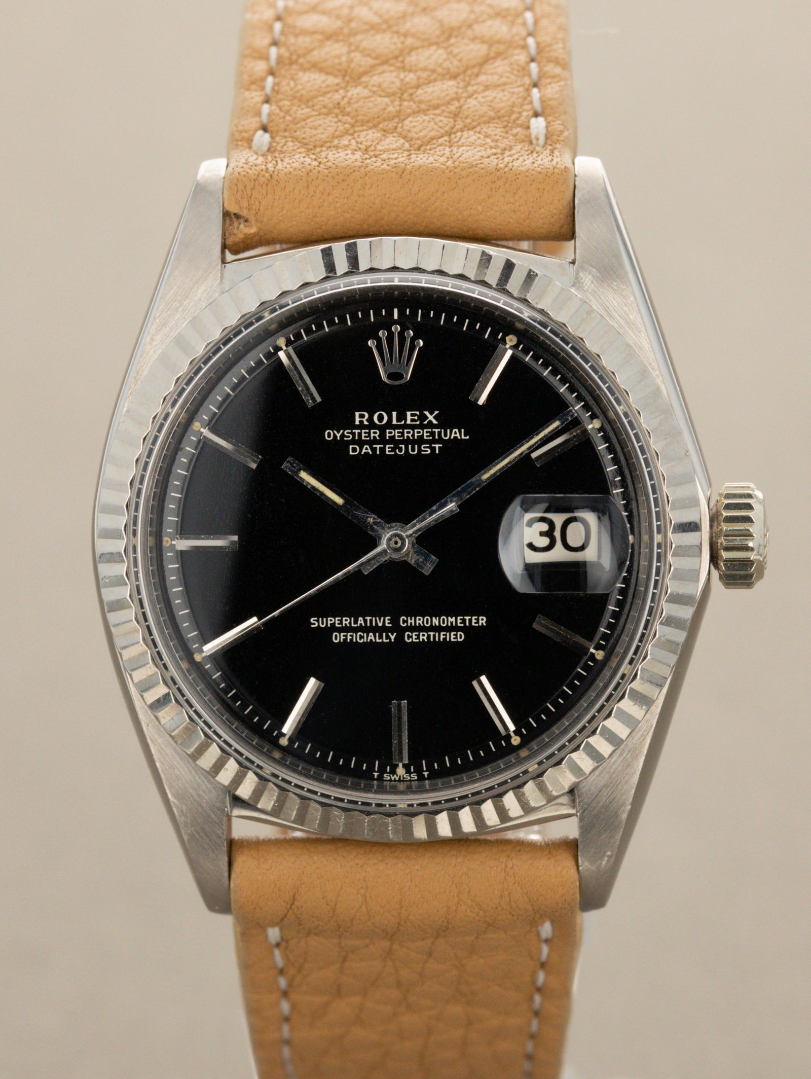 Rolex Datejust Ref. 1601/9 - White Gold W/ Black 'Gilt' Dial