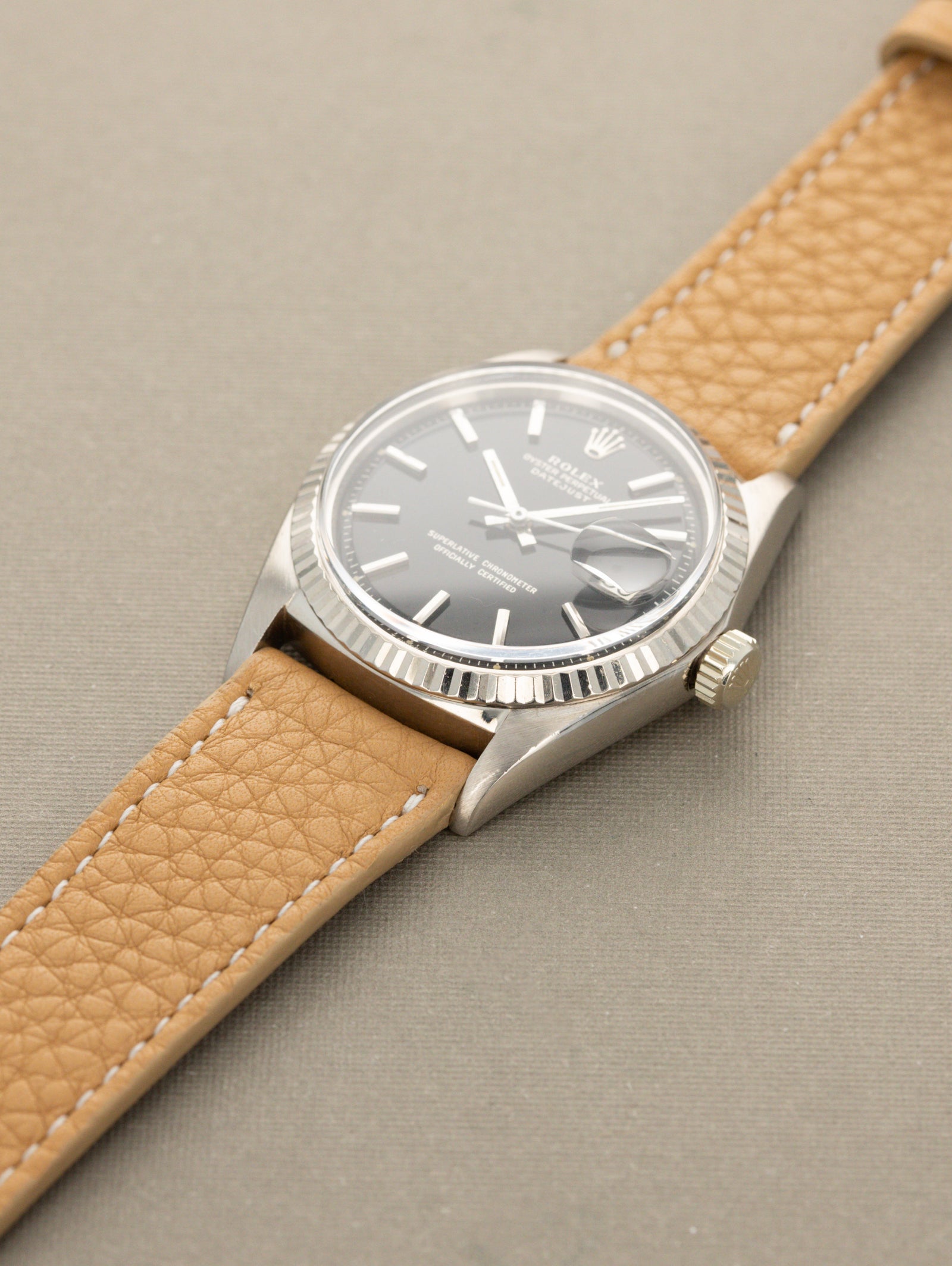 Rolex Datejust Ref. 1601/9 - White Gold W/ Black 'Gilt' Dial