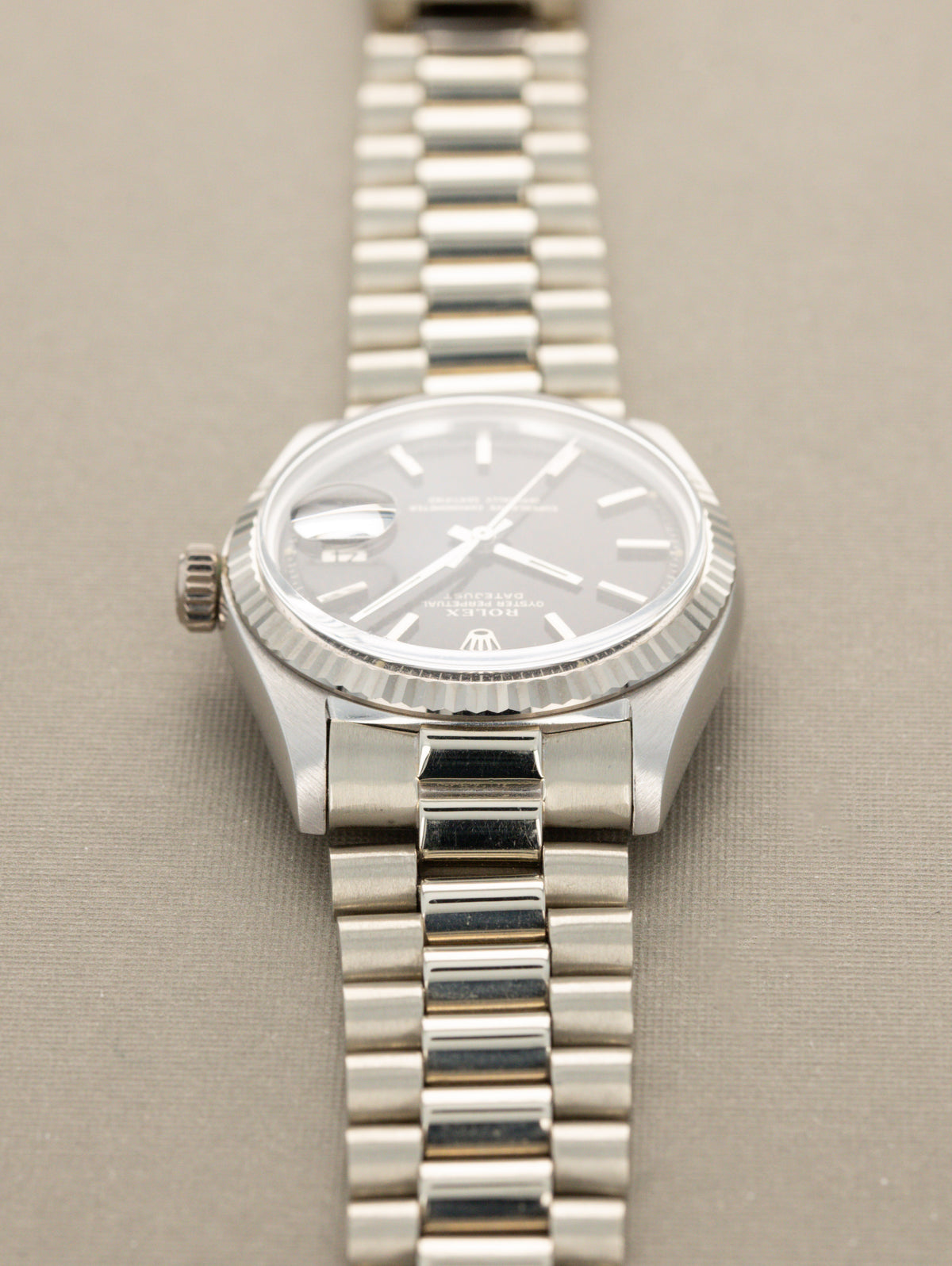 Rolex Datejust Ref. 1601/9 White Gold - Gilt 'Wood' Tropical Dial